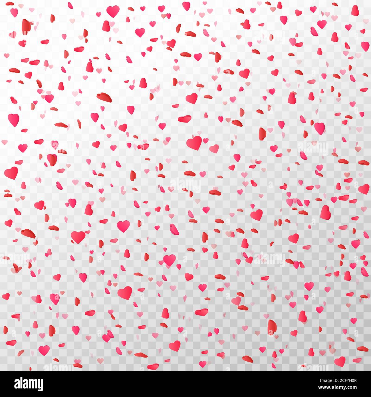 Heart confetti falling on transparent background. Flower petal in shape of  heart. Valentines Day background. Color confetti for greeting cards Stock  Vector Image & Art - Alamy