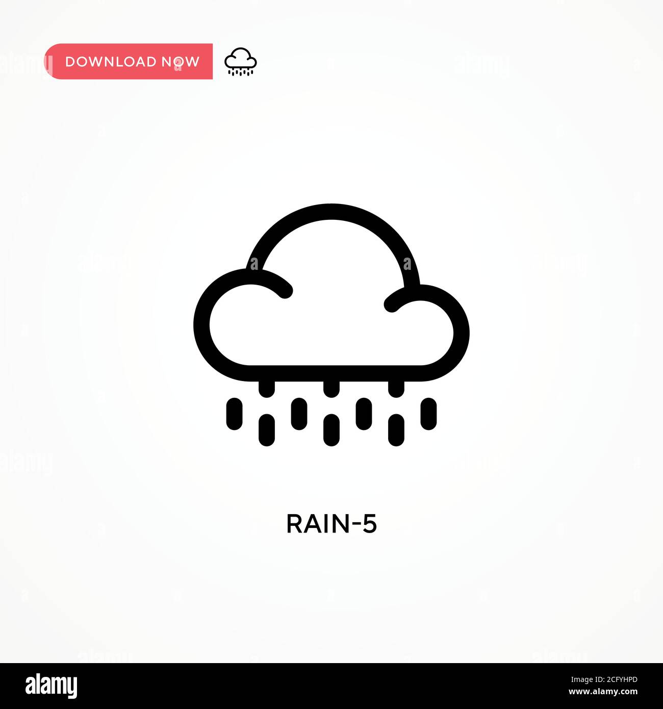 Rain-5 Simple vector icon. Modern, simple flat vector illustration for web site or mobile app Stock Vector
