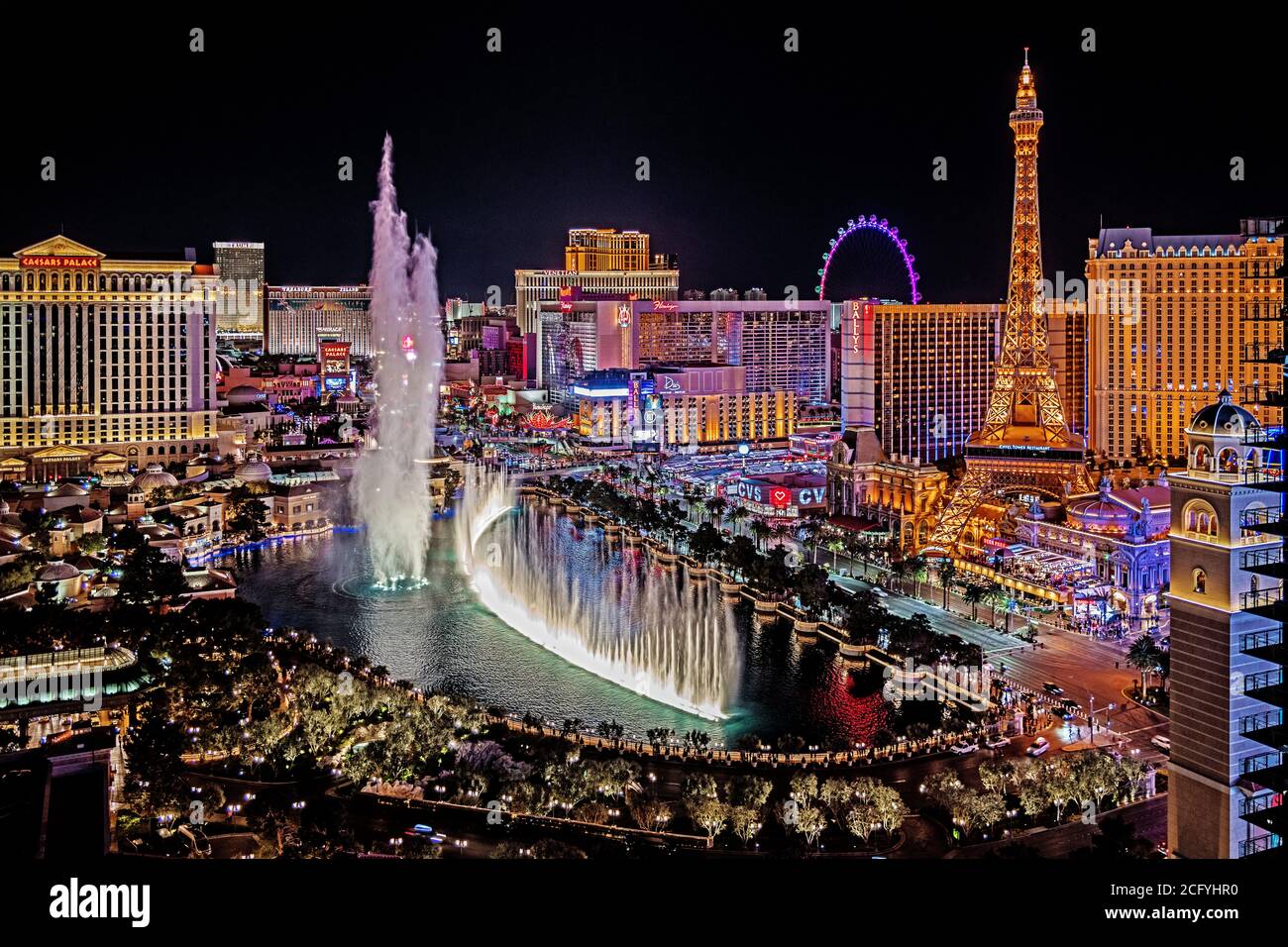 Las Vegas Nevada panoramic view of the Las Vegas Strip Stock Photo - Alamy