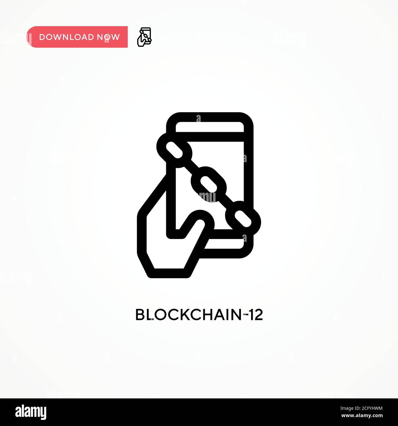 Blockchain-12 Simple vector icon. Modern, simple flat vector illustration for web site or mobile app Stock Vector
