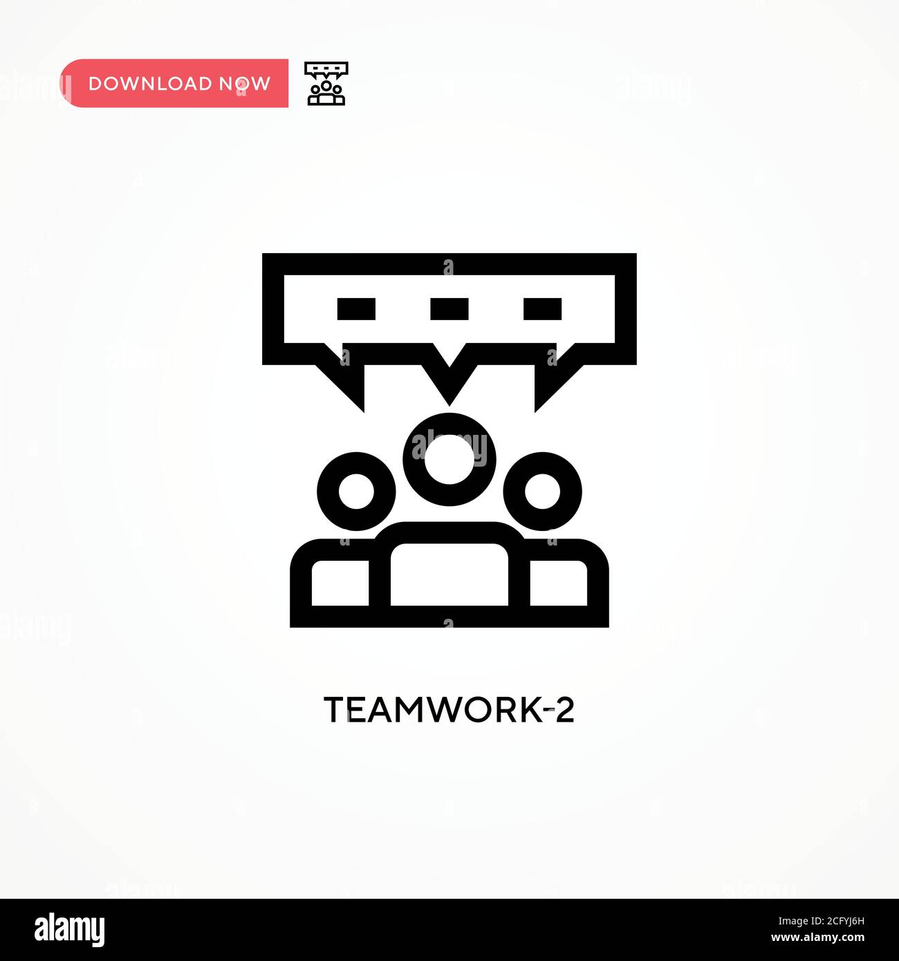 Teamwork-2 Simple vector icon. Modern, simple flat vector illustration for web site or mobile app Stock Vector