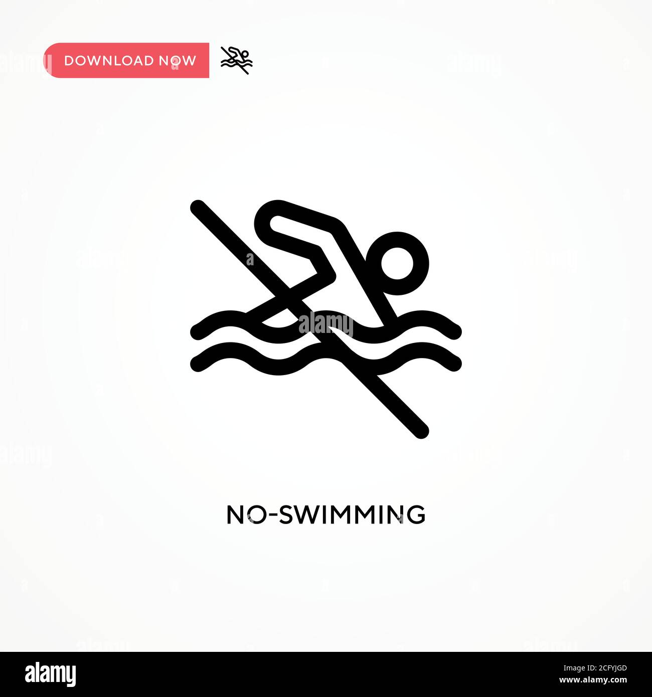 No-swimming Simple vector icon. Modern, simple flat vector illustration for web site or mobile app Stock Vector