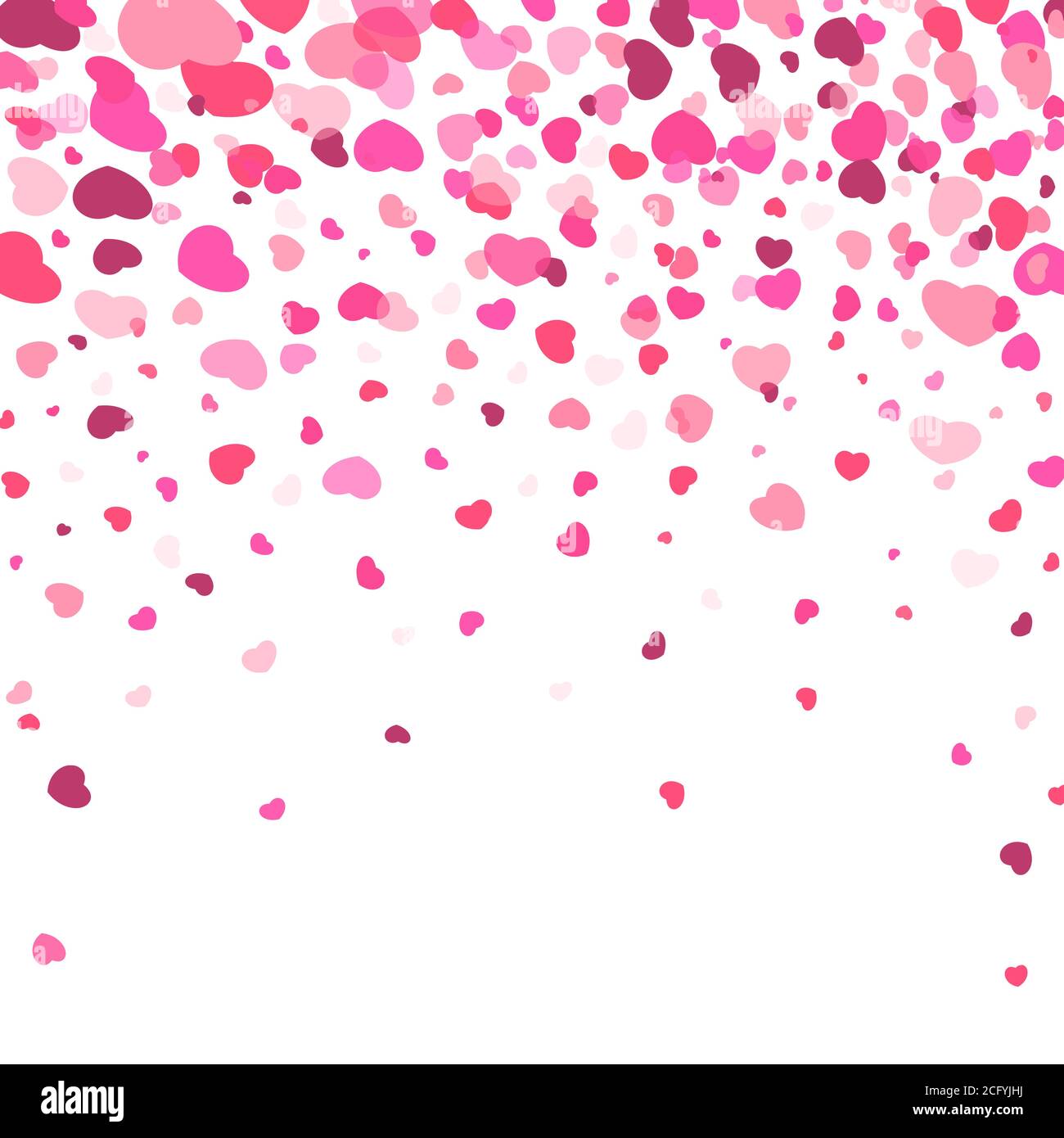 Valentines day background. Flying heart confetti. Love background. Vector illustration Stock Vector