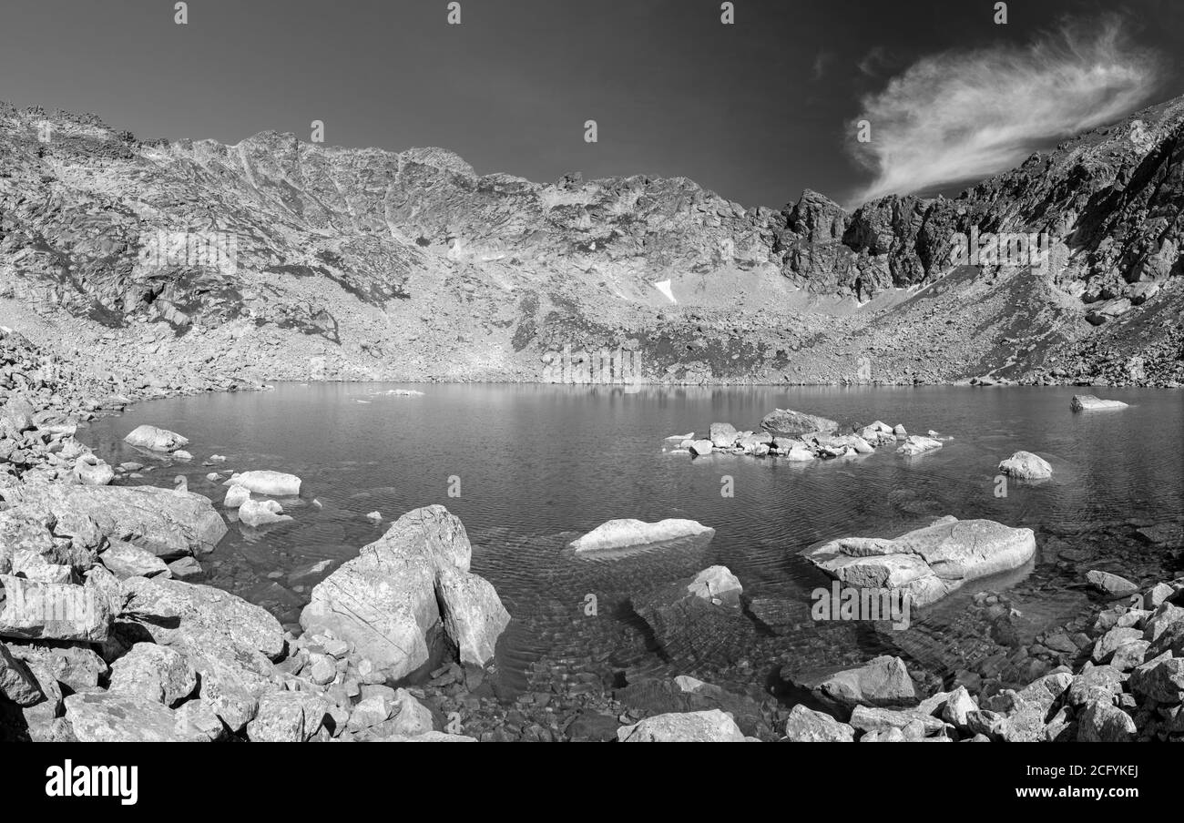 High Tatras - Slovakia - The the look to Capie pleso lake in Mlynicka dolina. Stock Photo