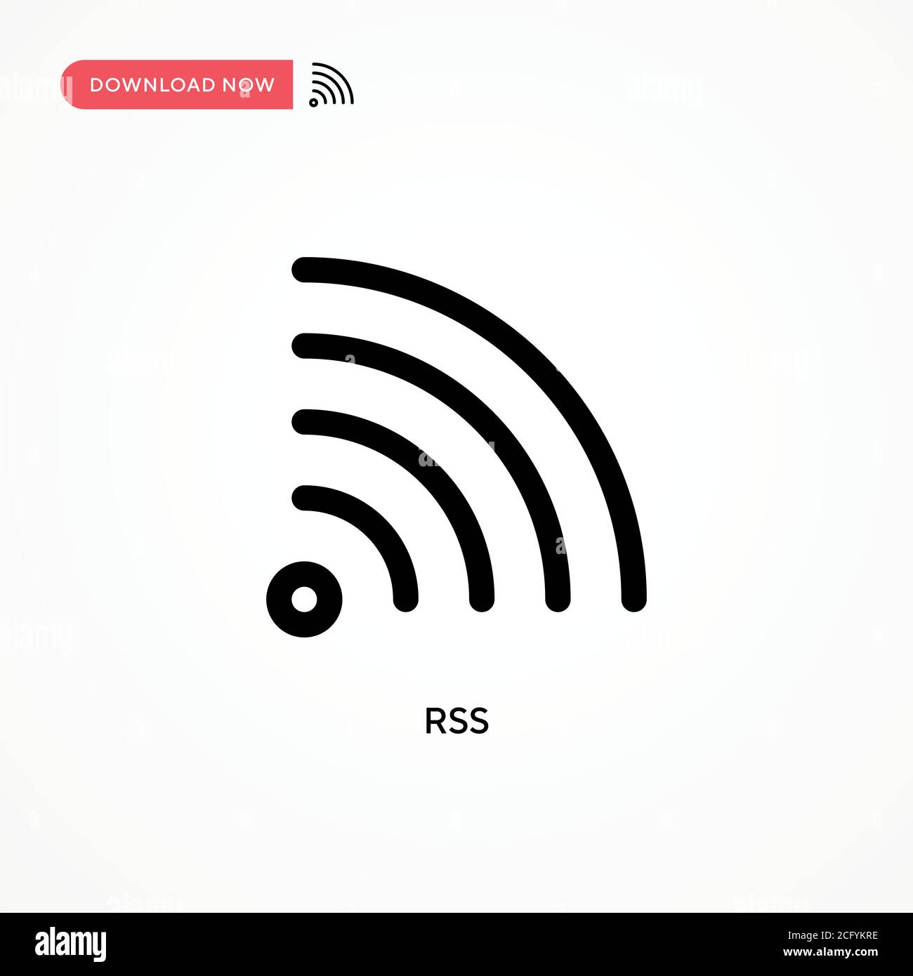Rss Simple vector icon. Modern, simple flat vector illustration for web site or mobile app Stock Vector
