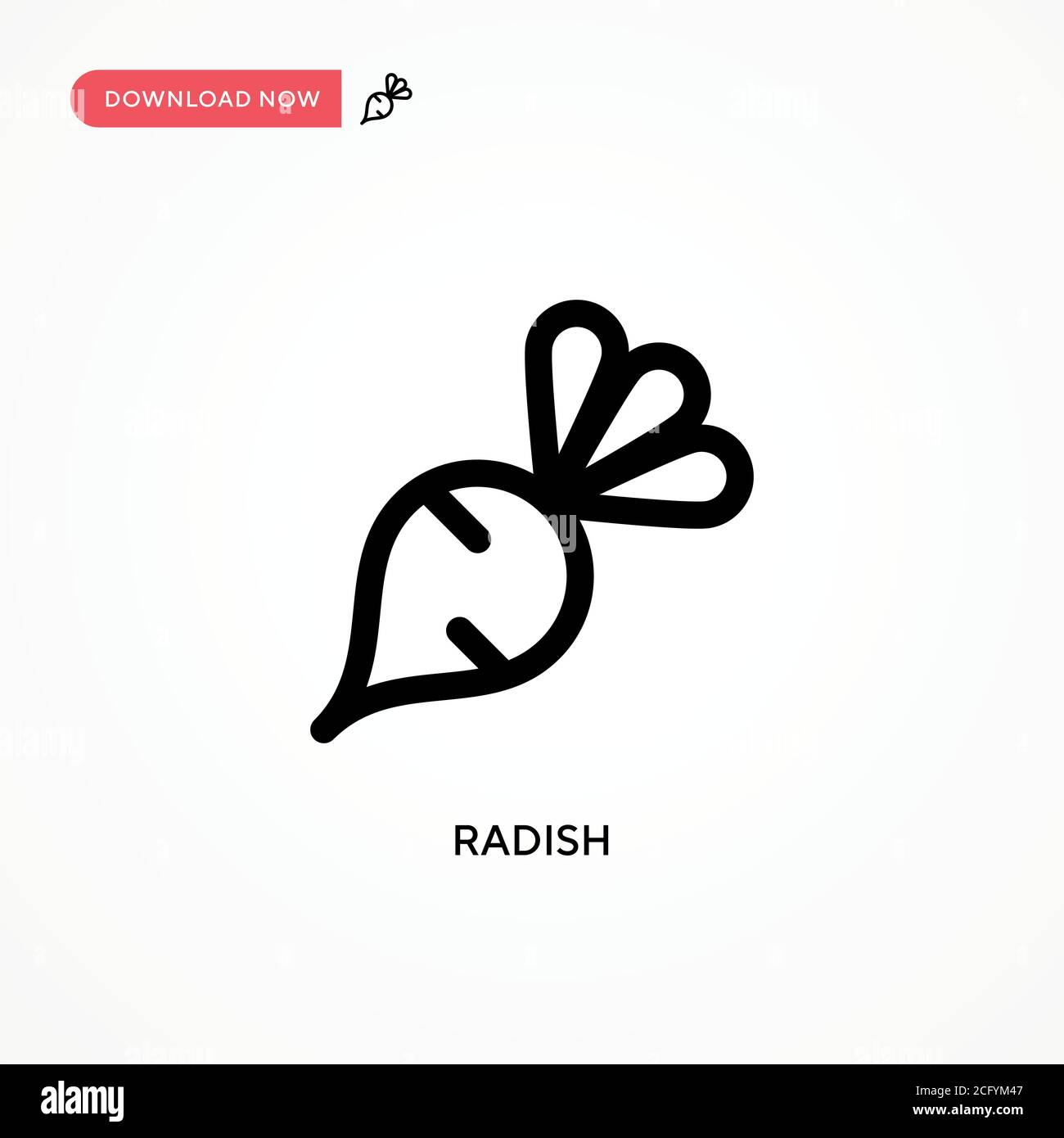 Radish Simple vector icon. Modern, simple flat vector illustration for ...