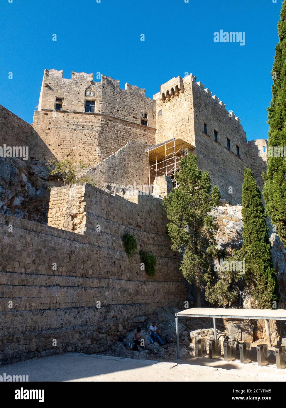 Lindos Acropolis Rhodes Greece Stock Photo