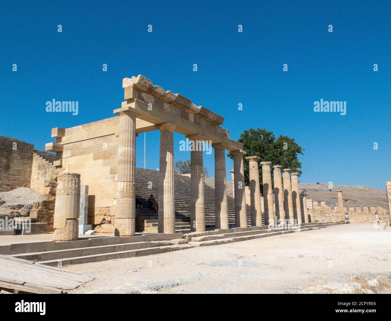 Lindos Acropolis Rhodes Greece Stock Photo - Alamy
