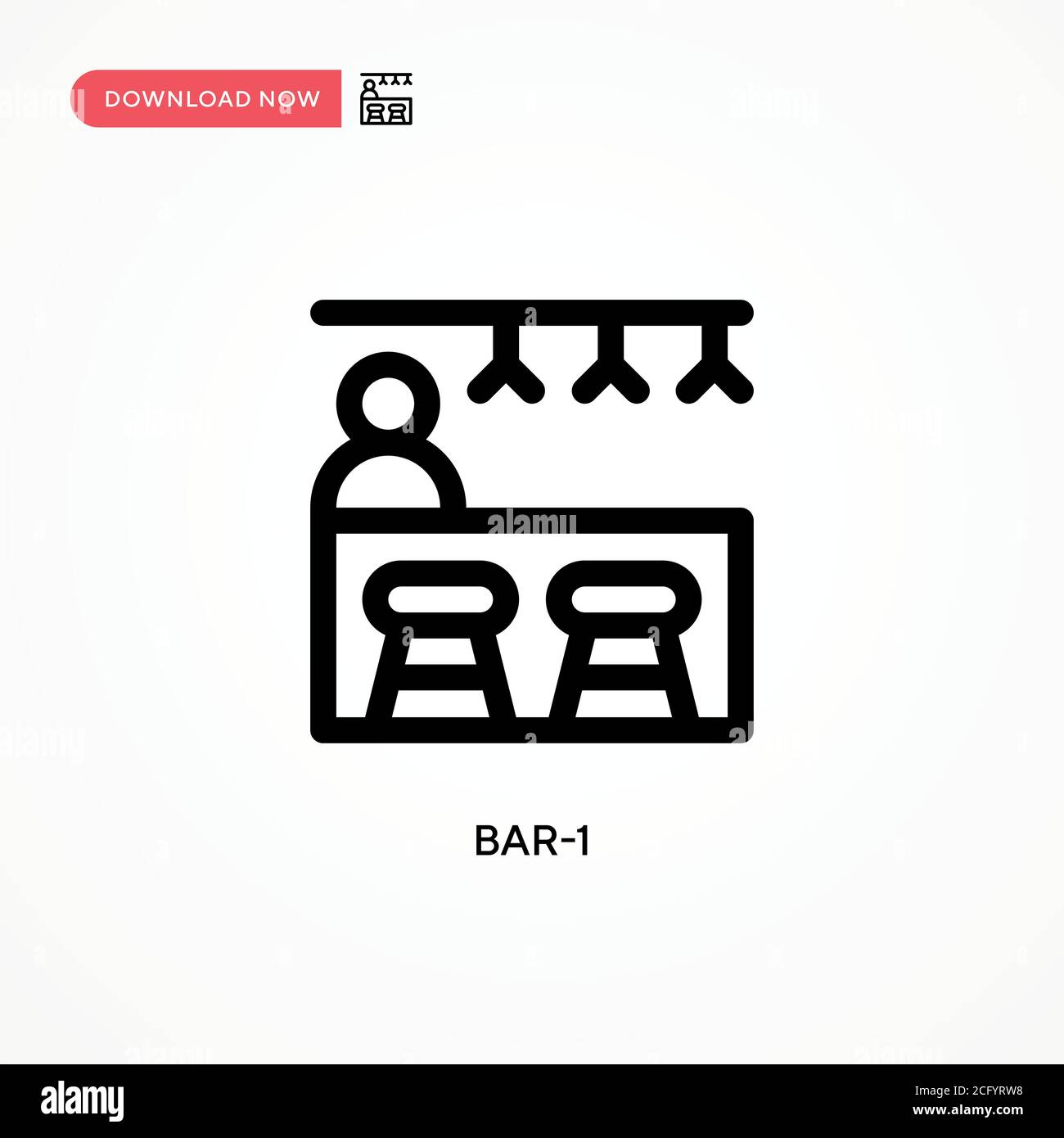 Bar-1 Simple vector icon. Modern, simple flat vector illustration for ...
