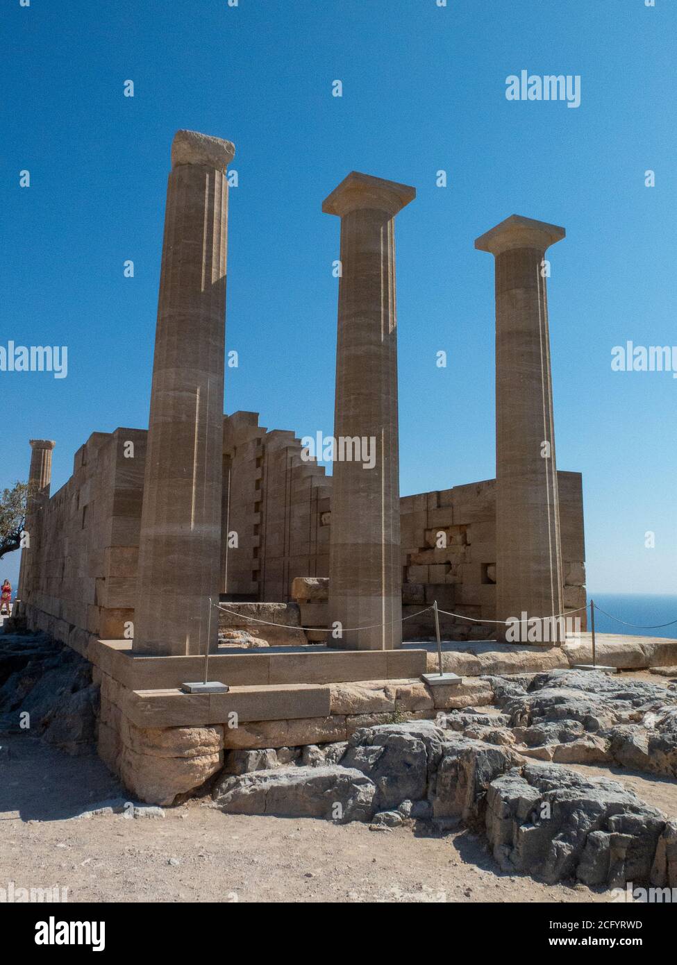 Lindos Acropolis Rhodes Greece Stock Photo