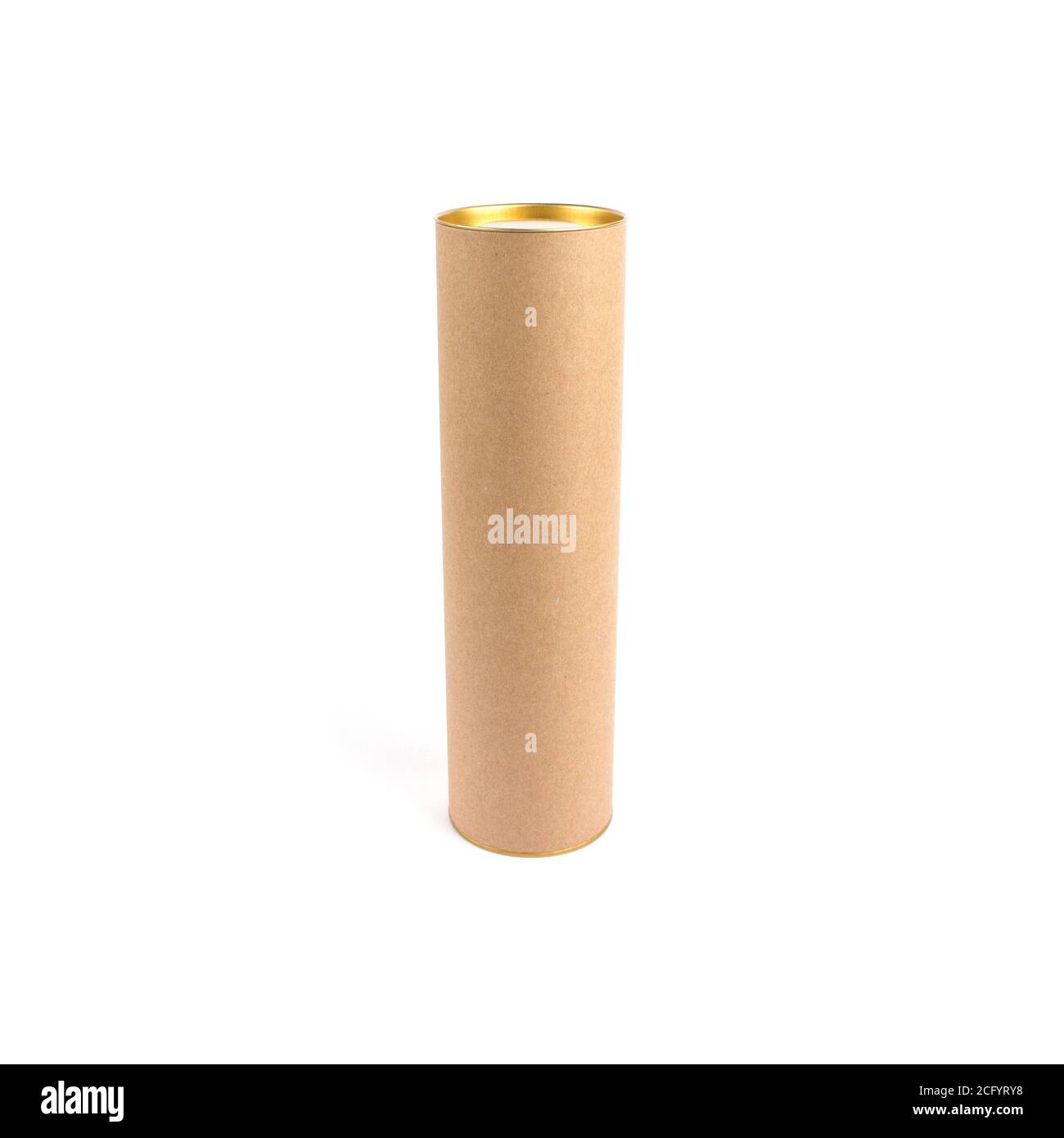 Biodegradable recyclable paper tube with metal plug end, made of kraft paper or cardboard