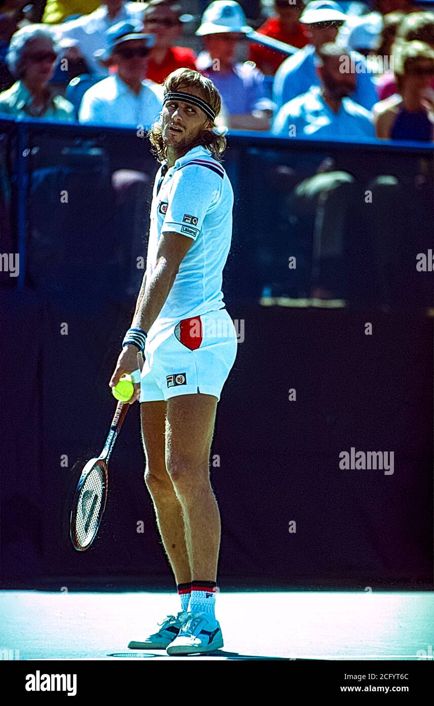 Björn Borg, the Swedish tennis legend, captured during the 1980 season