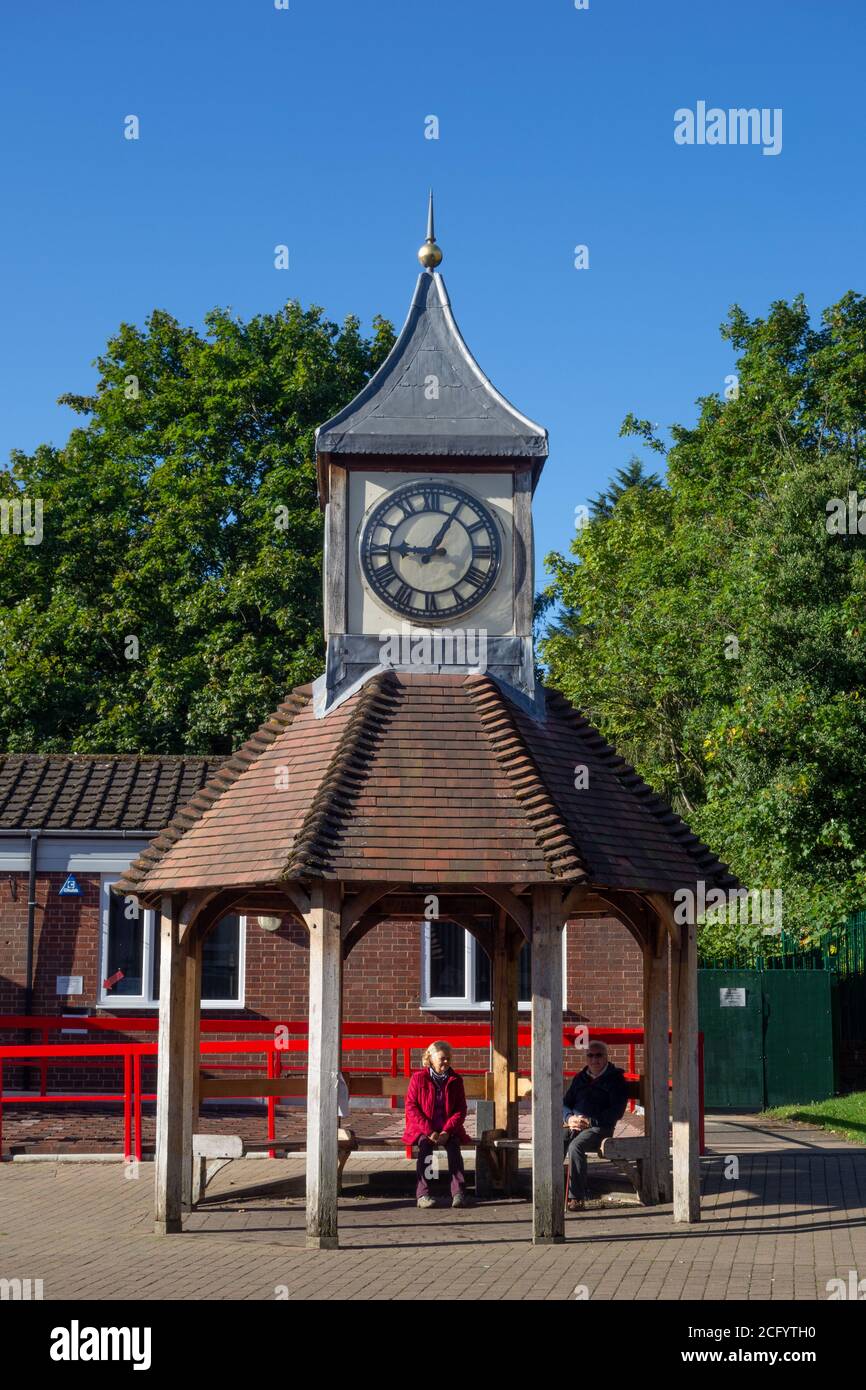 Clock in town centre. Staffordshire. UK Stock Photo