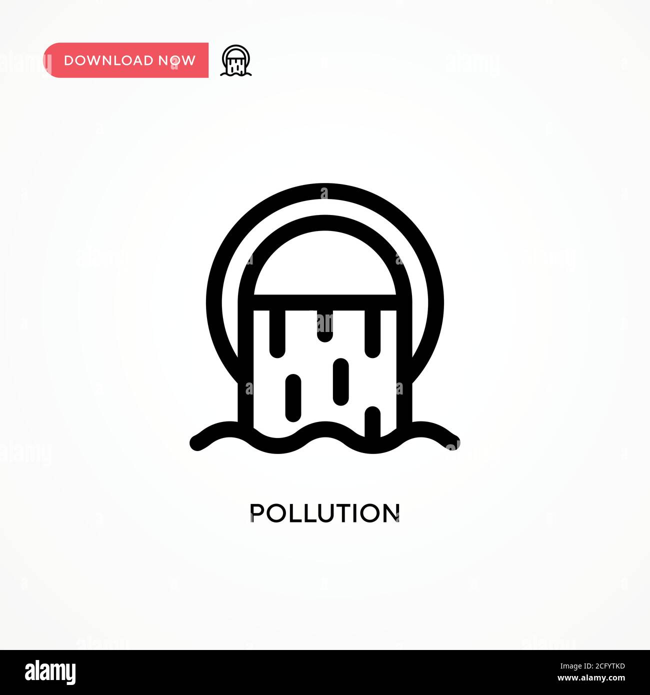 Pollution Simple vector icon. Modern, simple flat vector illustration for web site or mobile app Stock Vector