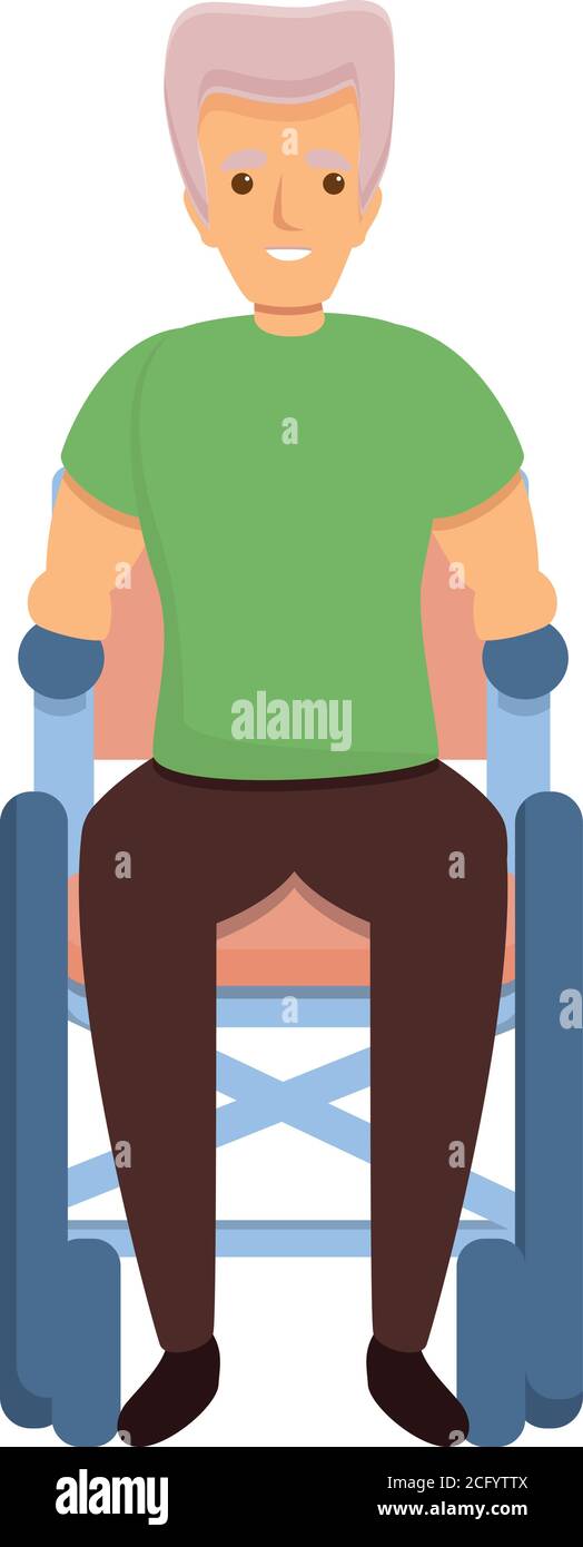 Old man in wheelchair icon. Cartoon of old man in wheelchair vector ...