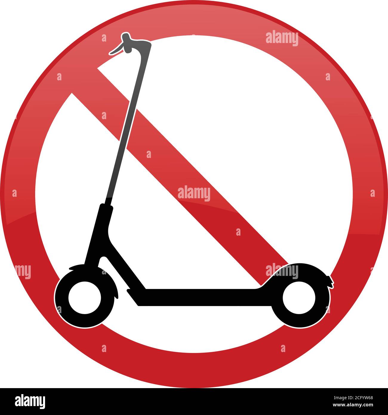 no electric scooters in this area sign - vector illustration Stock Vector