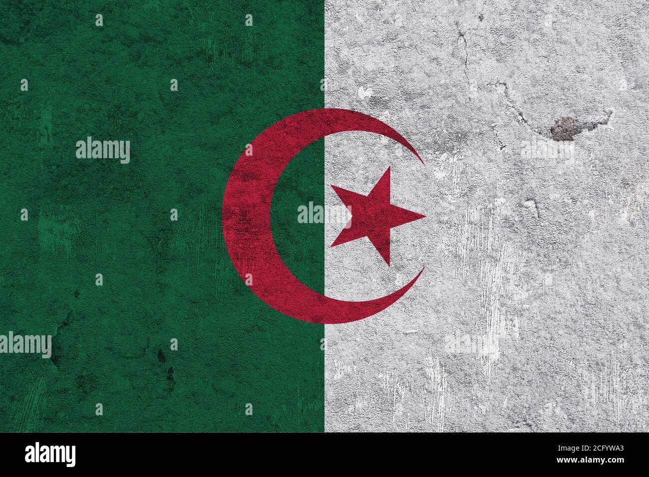 Flag of Algeria on weathered concrete Stock Photo - Alamy