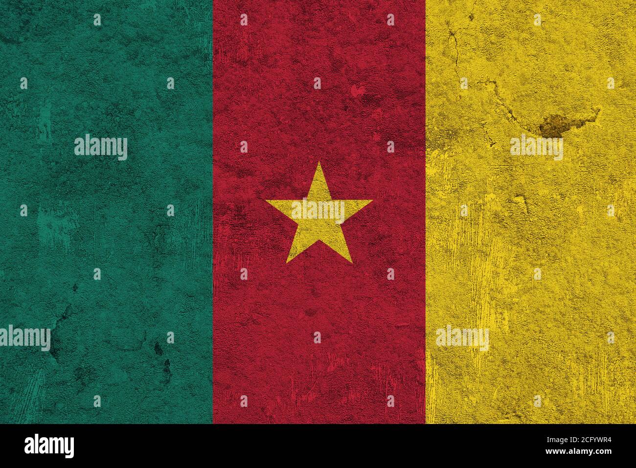Flag of Cameroon on weathered concrete Stock Photo - Alamy