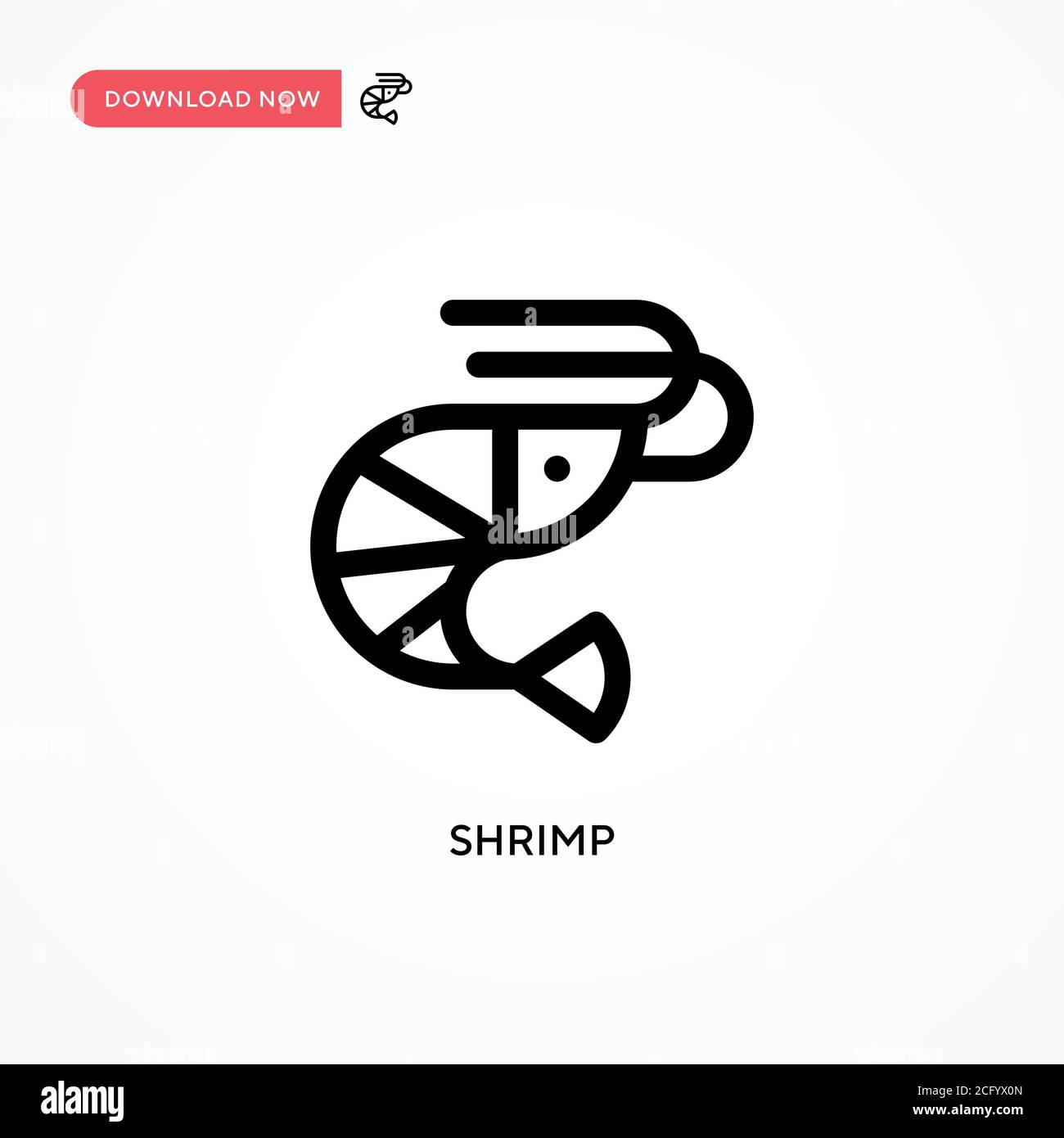 Shrimp Simple vector icon. Modern, simple flat vector illustration for ...