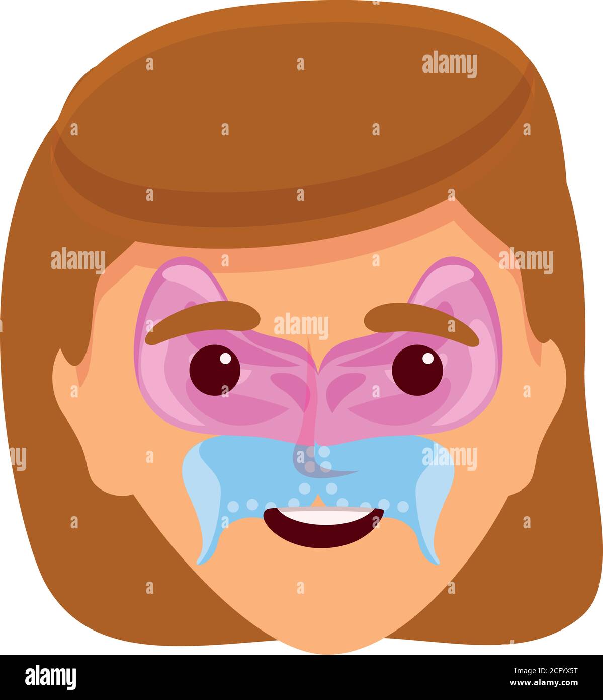 Face painting funny mask icon. Cartoon of face painting funny mask