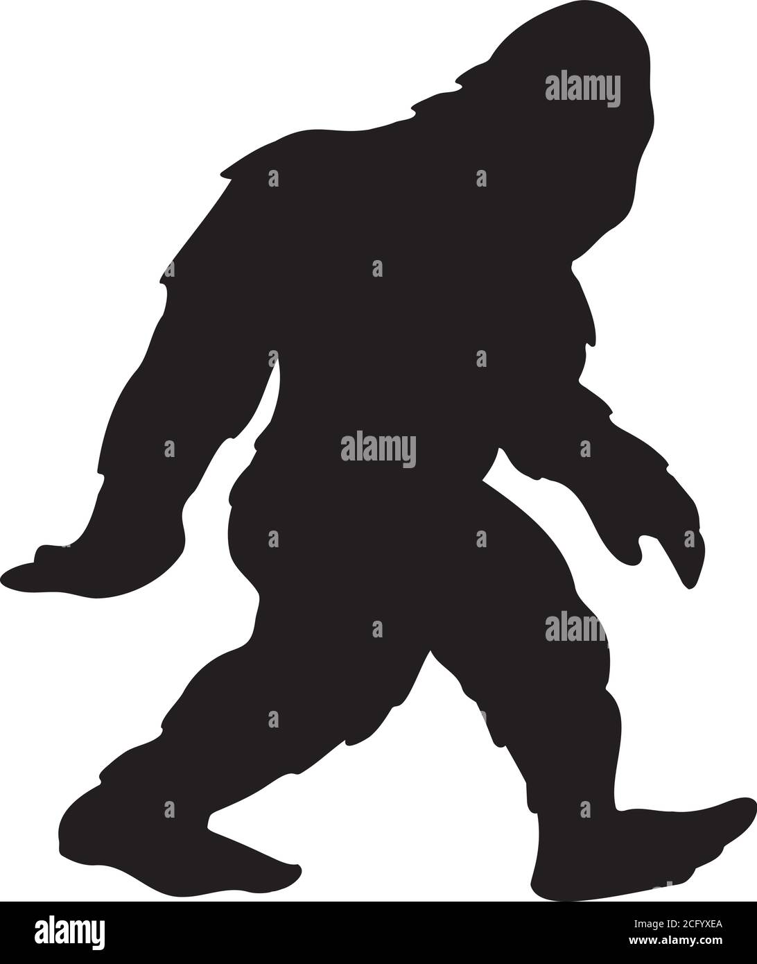 Bigfoot Sasquatch Yeti Silhouette Cartoon Isolated Vector Illustration Stock Vector