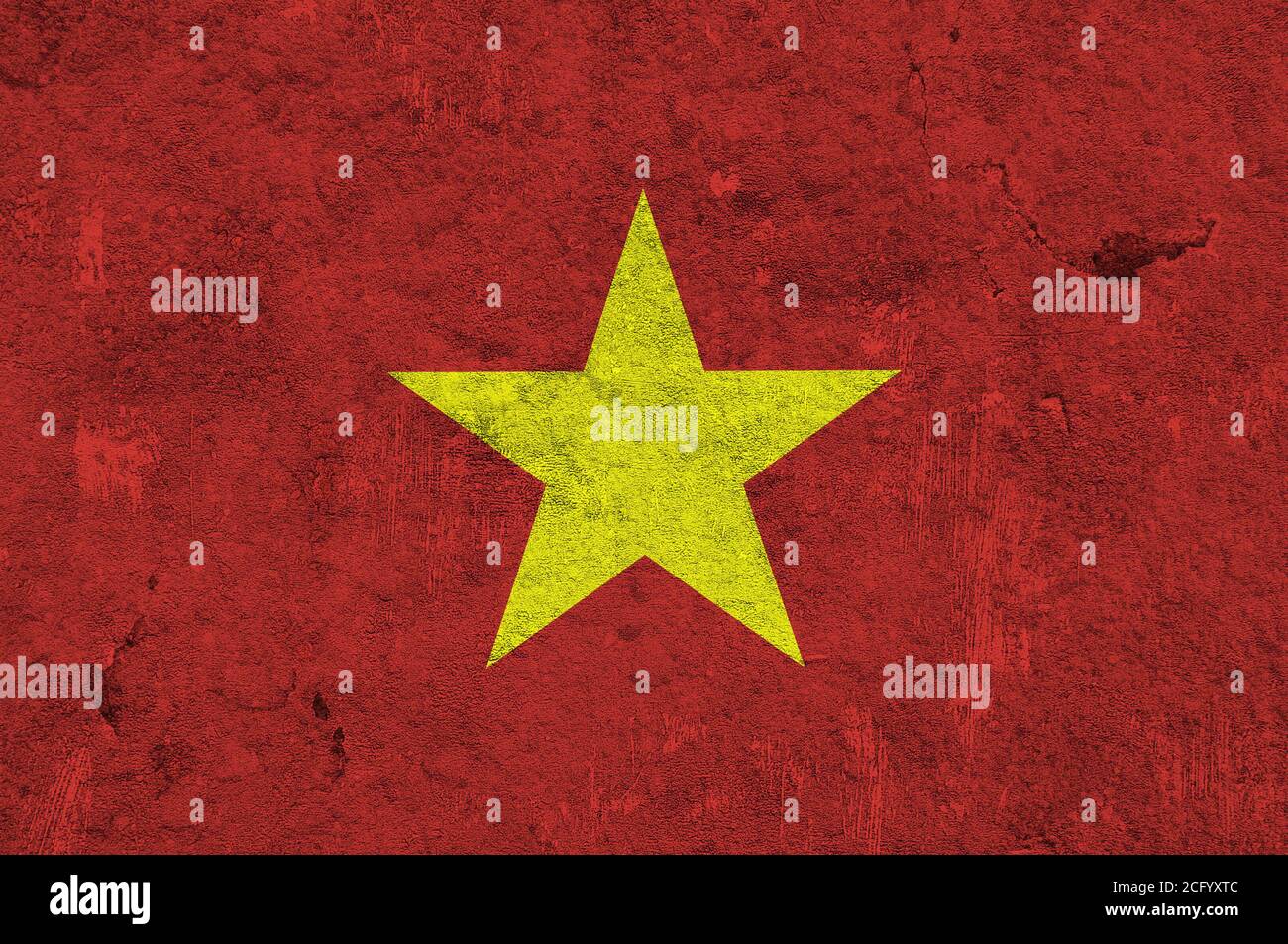 Flag of Vietnam on weathered concrete Stock Photo - Alamy