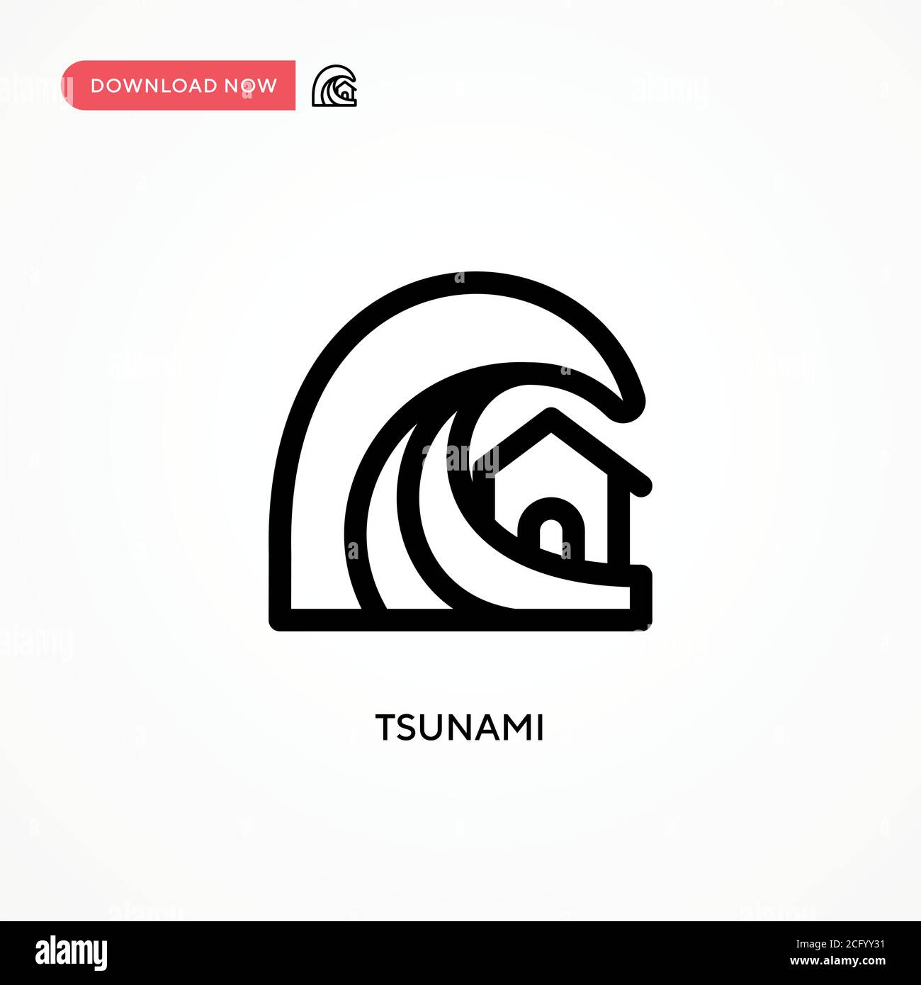 Tsunami Simple vector icon. Modern, simple flat vector illustration for web site or mobile app Stock Vector