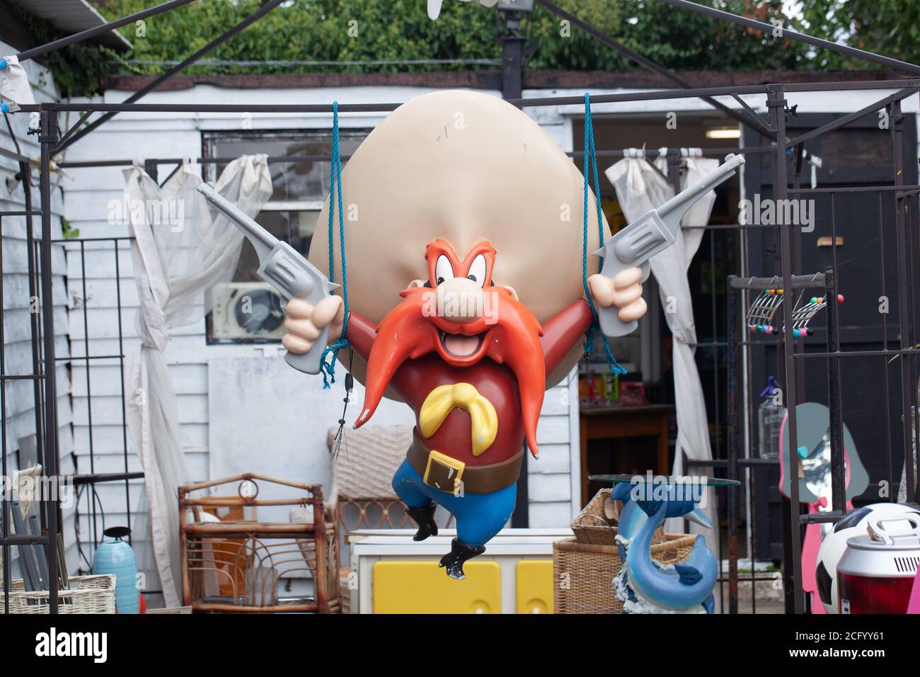High resolution close up of Figure of the Iconic Cartoon Character - Yosemite Sam Stock Photo