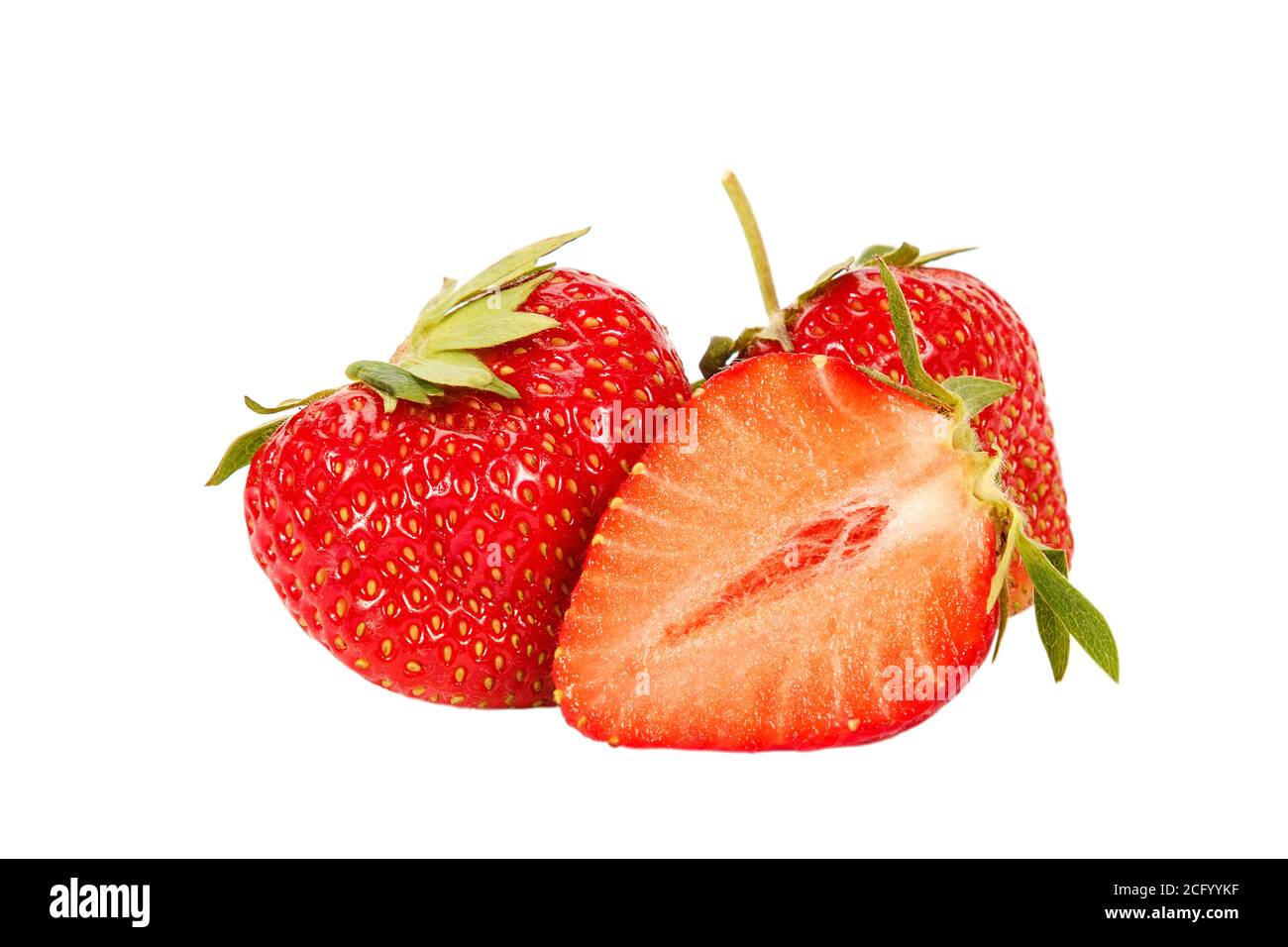 Fresh strawberries isolated on a white background Stock Photo - Alamy