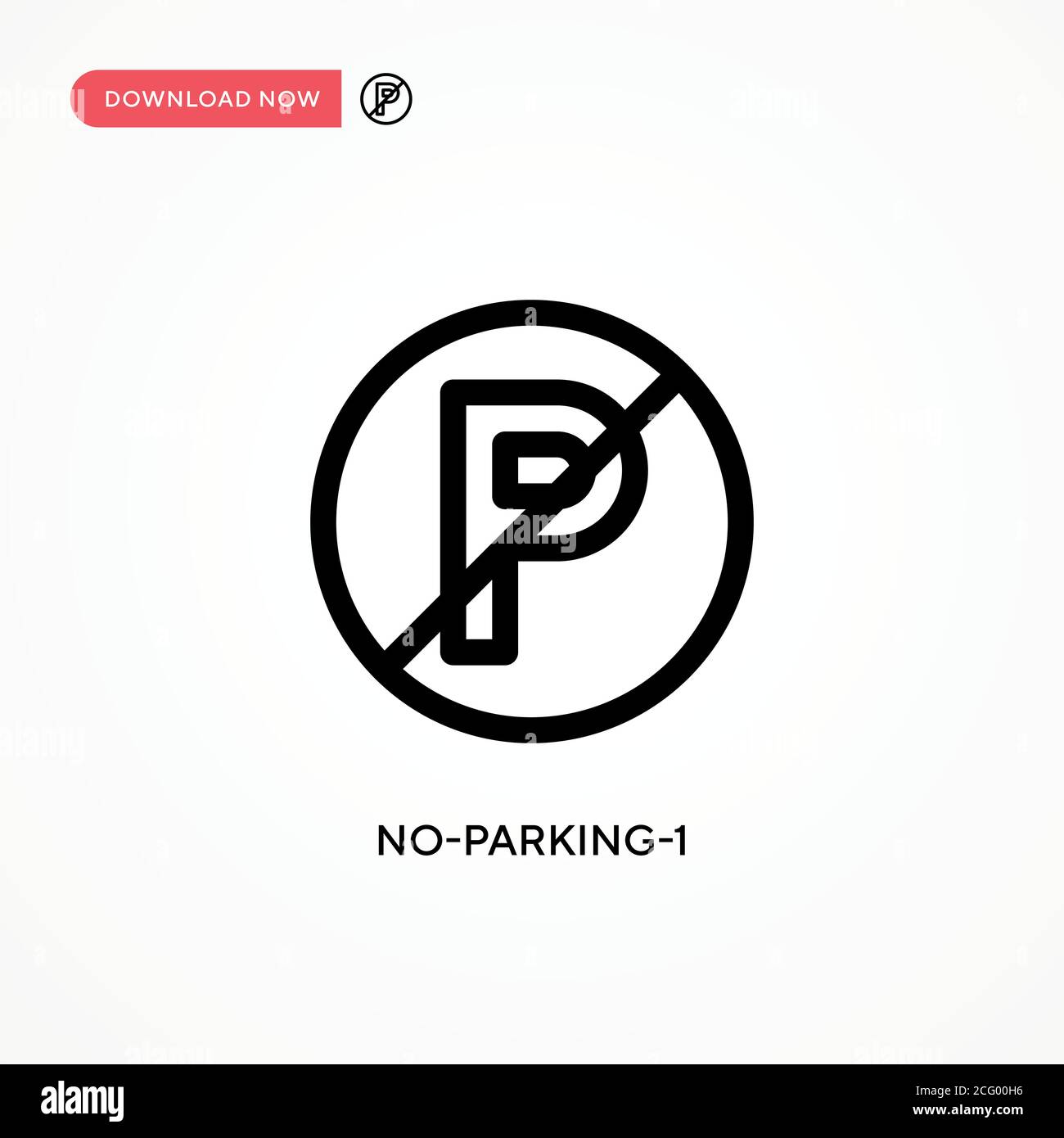 No-parking-1 Simple vector icon. Modern, simple flat vector illustration for web site or mobile app Stock Vector
