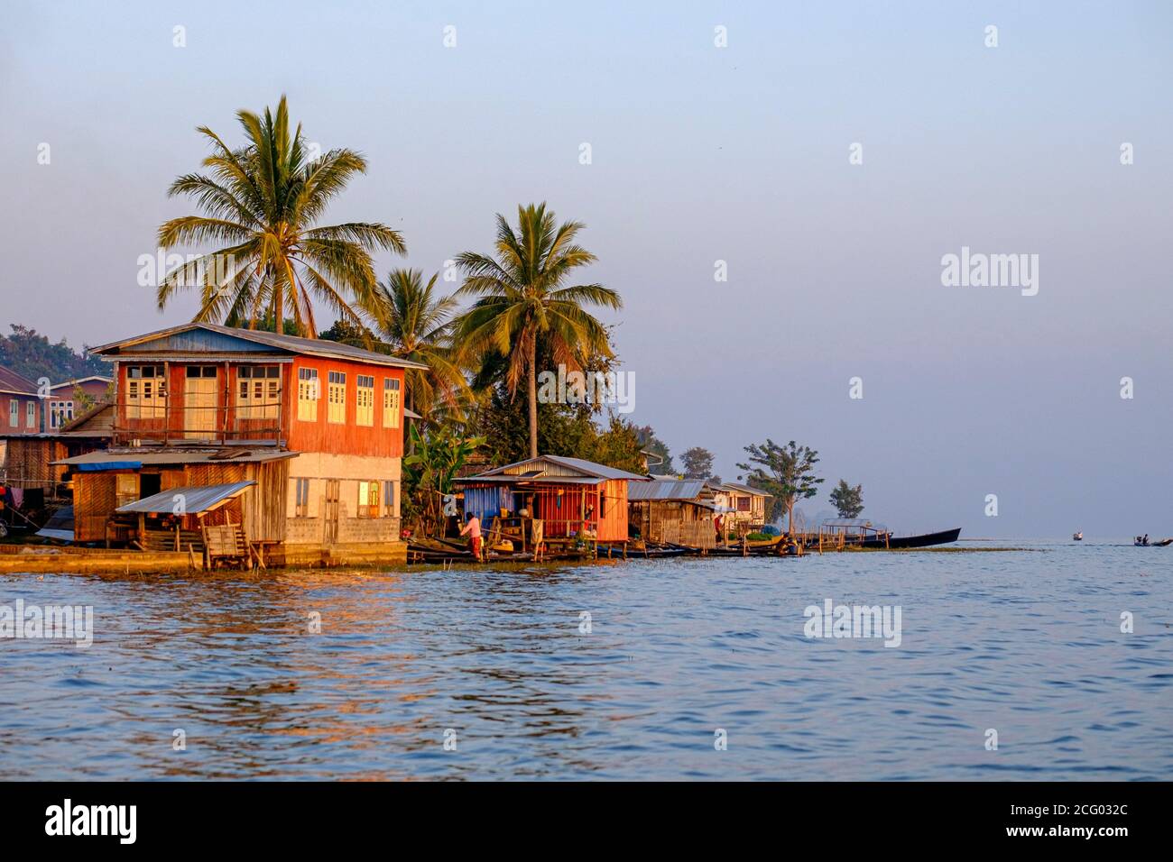 Myanmar (Burma), Shan state, Inle Lake, Pekhon, ?le de Lwe Pan Son Stock Photo