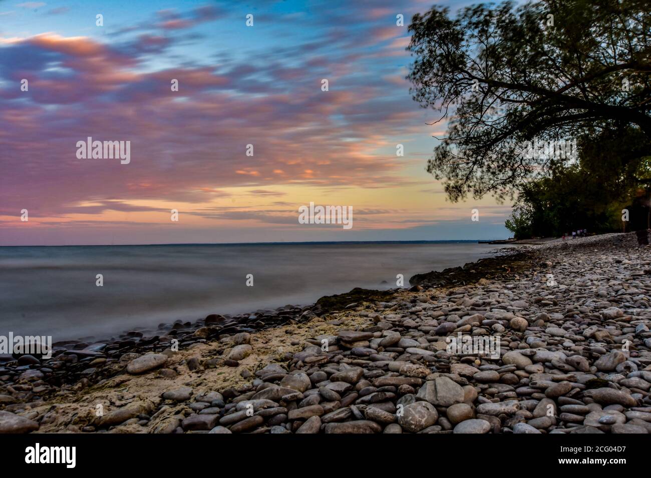 Oakville Lakeshore, Ontario Canada, Sunset time, long exposure
