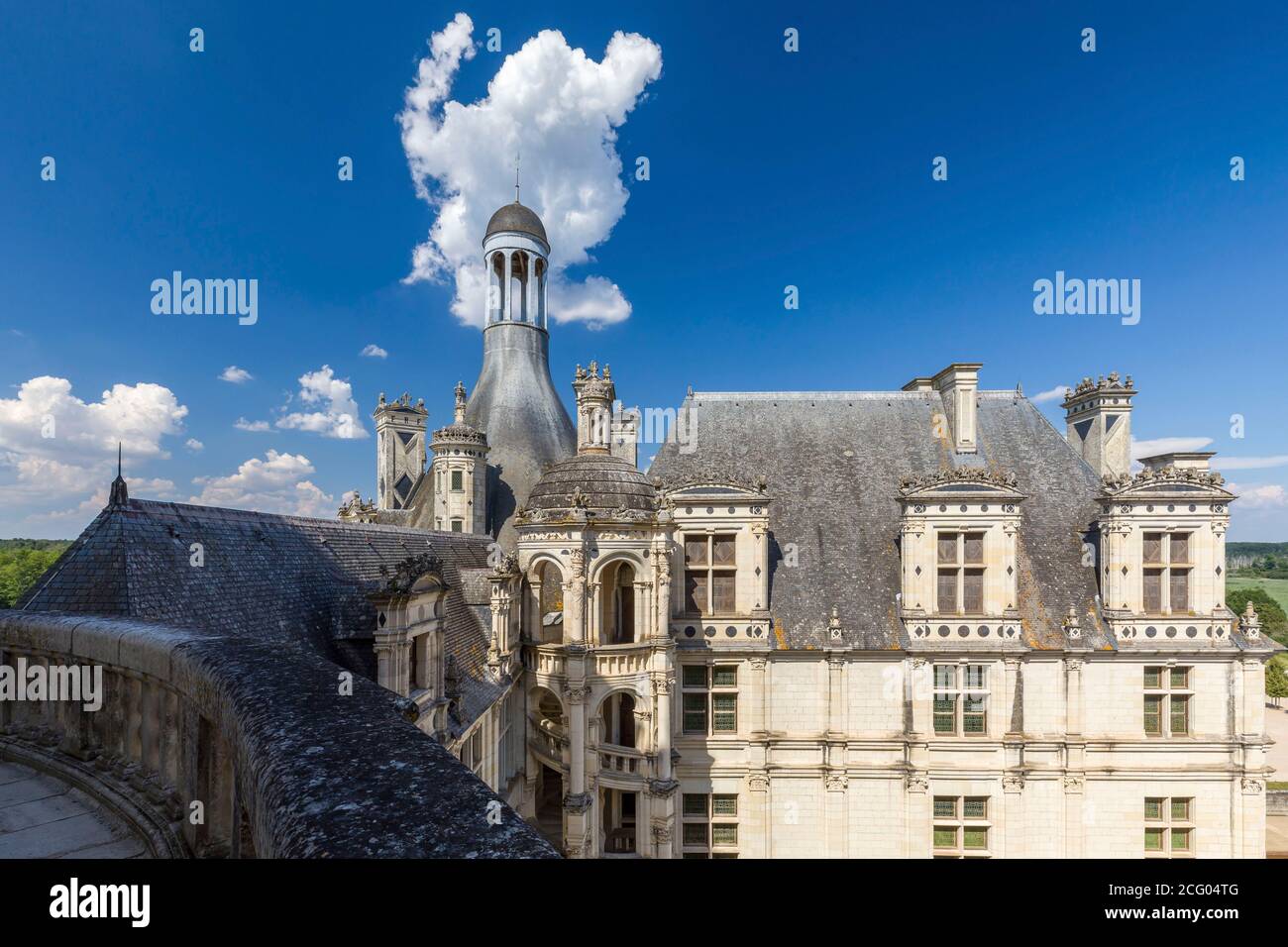 France, Loire et Cher, Loire valley listed as World Heritage by UNESCO, Chambord, the castle of Chambord, built between 1519 and 1538, Renaissance sty Stock Photo