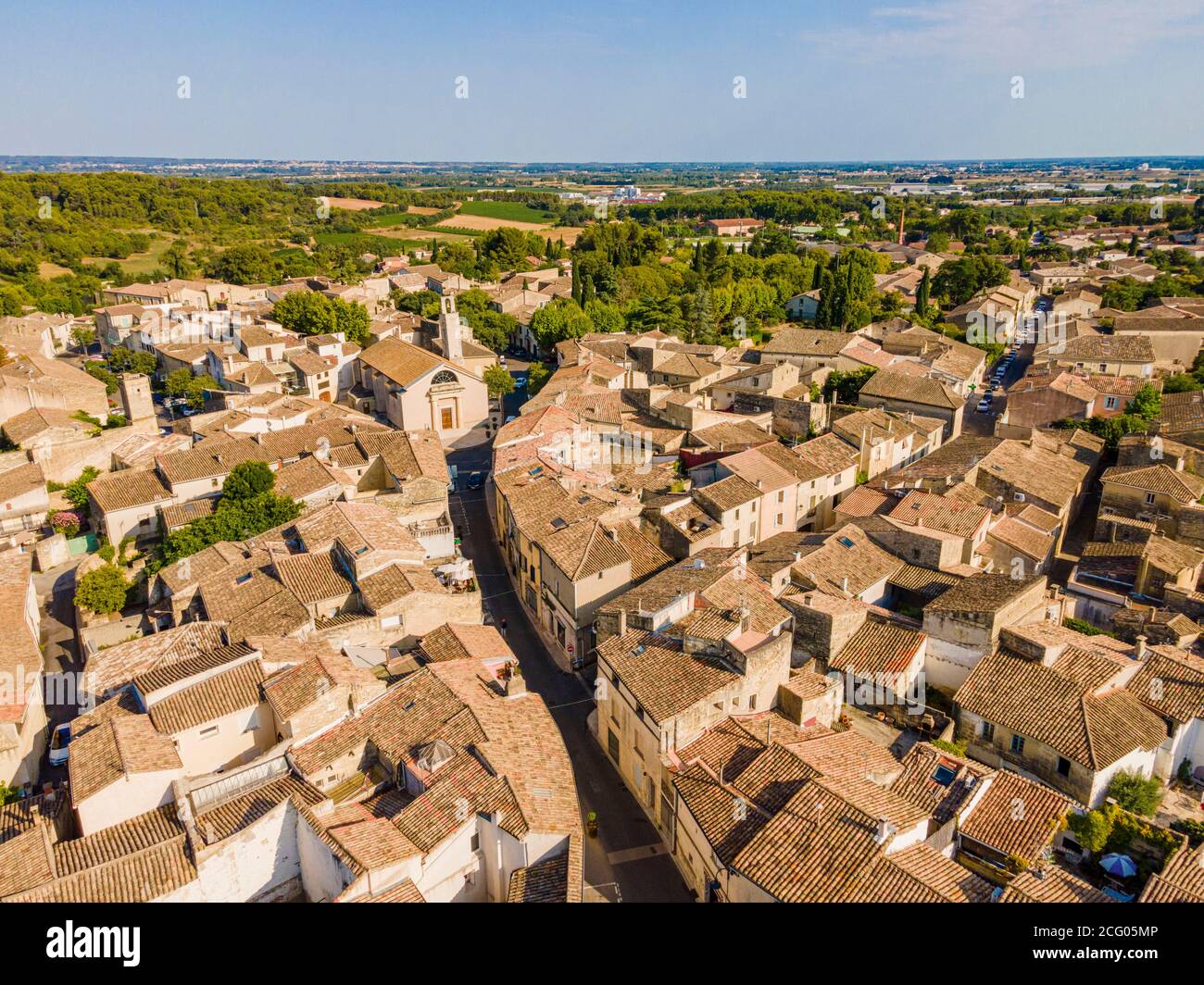 France, Gard, Aigues Vives (aerial view Stock Photo Alamy