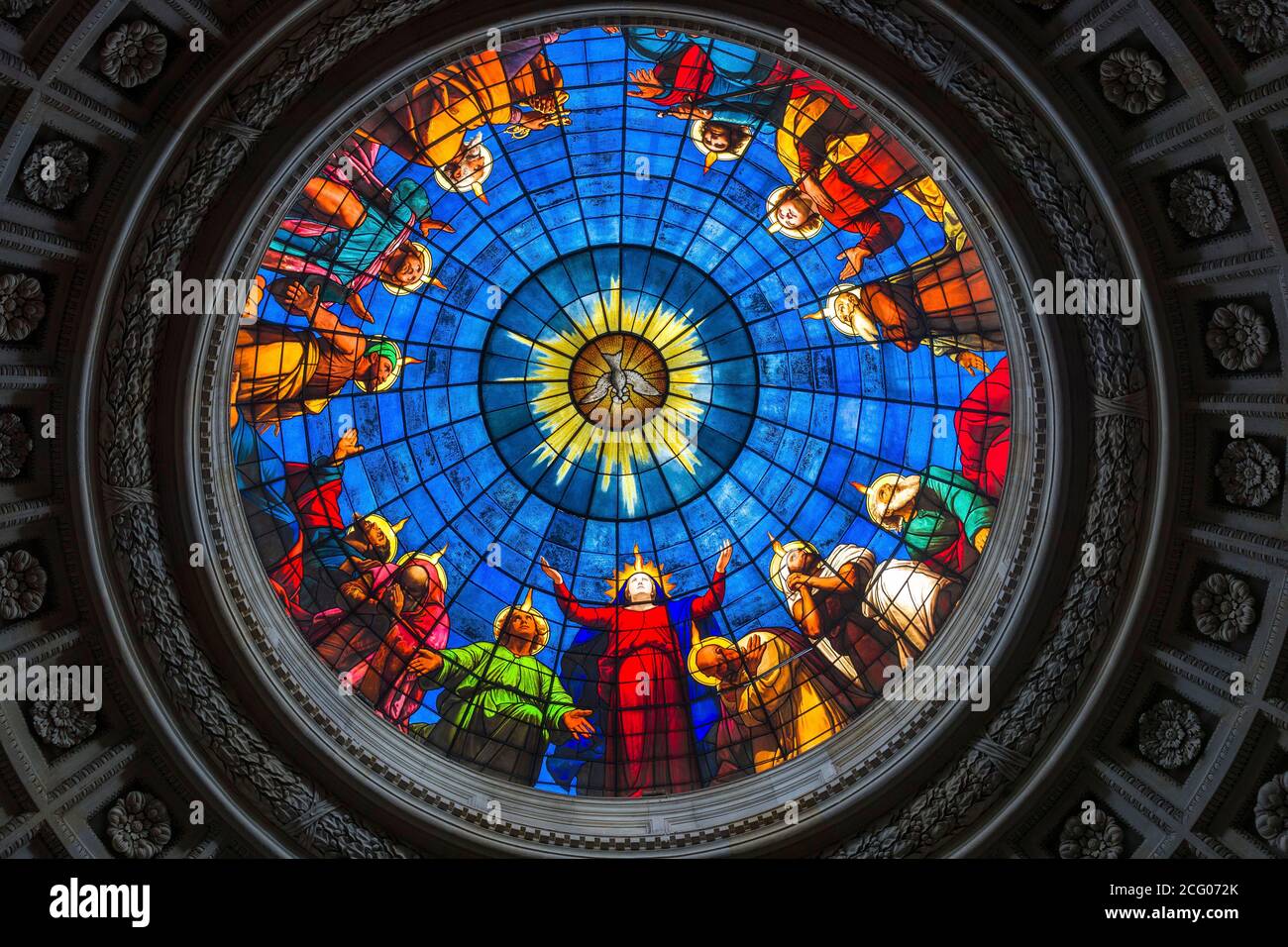 France, Eure-et-Loir, Dreux, Royal Chapel of Saint-Louis, the 25 meter high dome Stock Photo