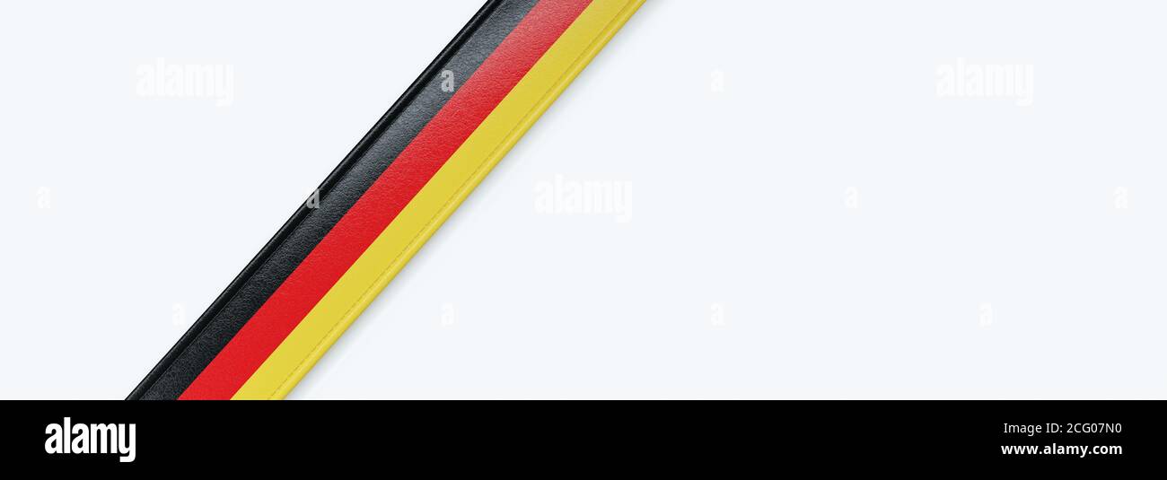 Leather strip with the flag of Germany. Stock Photo
