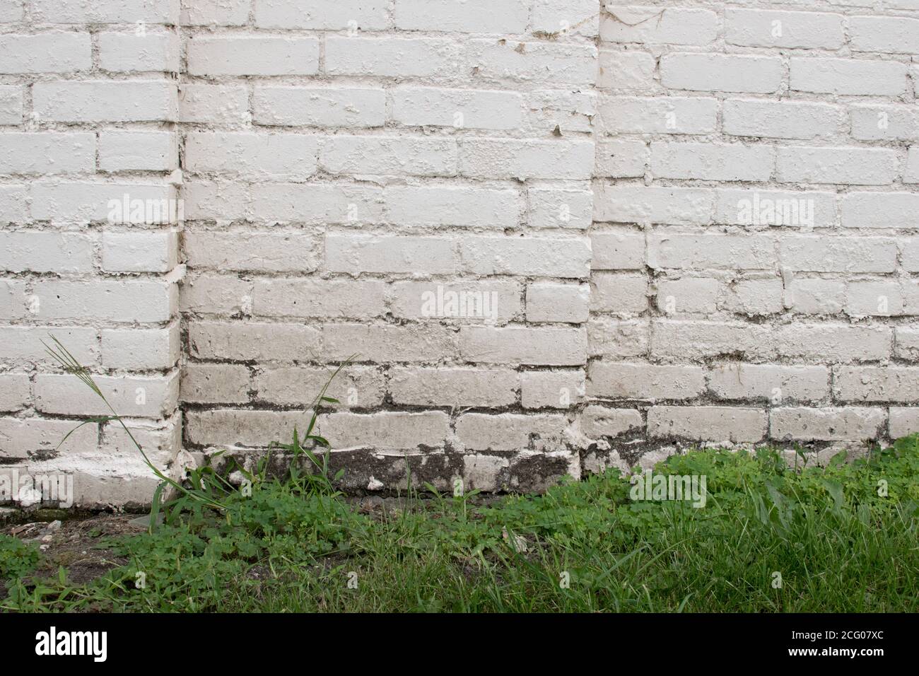 An exterior white brick wall Stock Photo Alamy