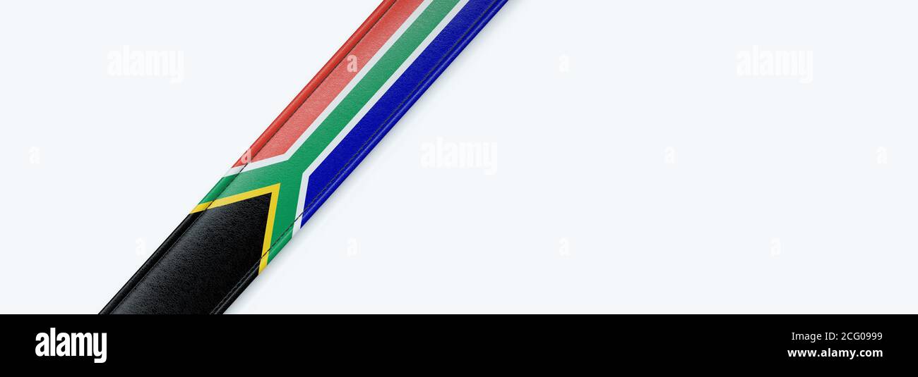 Leather strip with the flag of South Africa Stock Photo Alamy