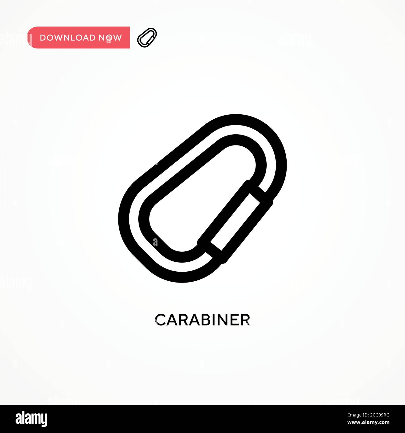 Carabiner Simple vector icon. Modern, simple flat vector illustration for web site or mobile app Stock Vector