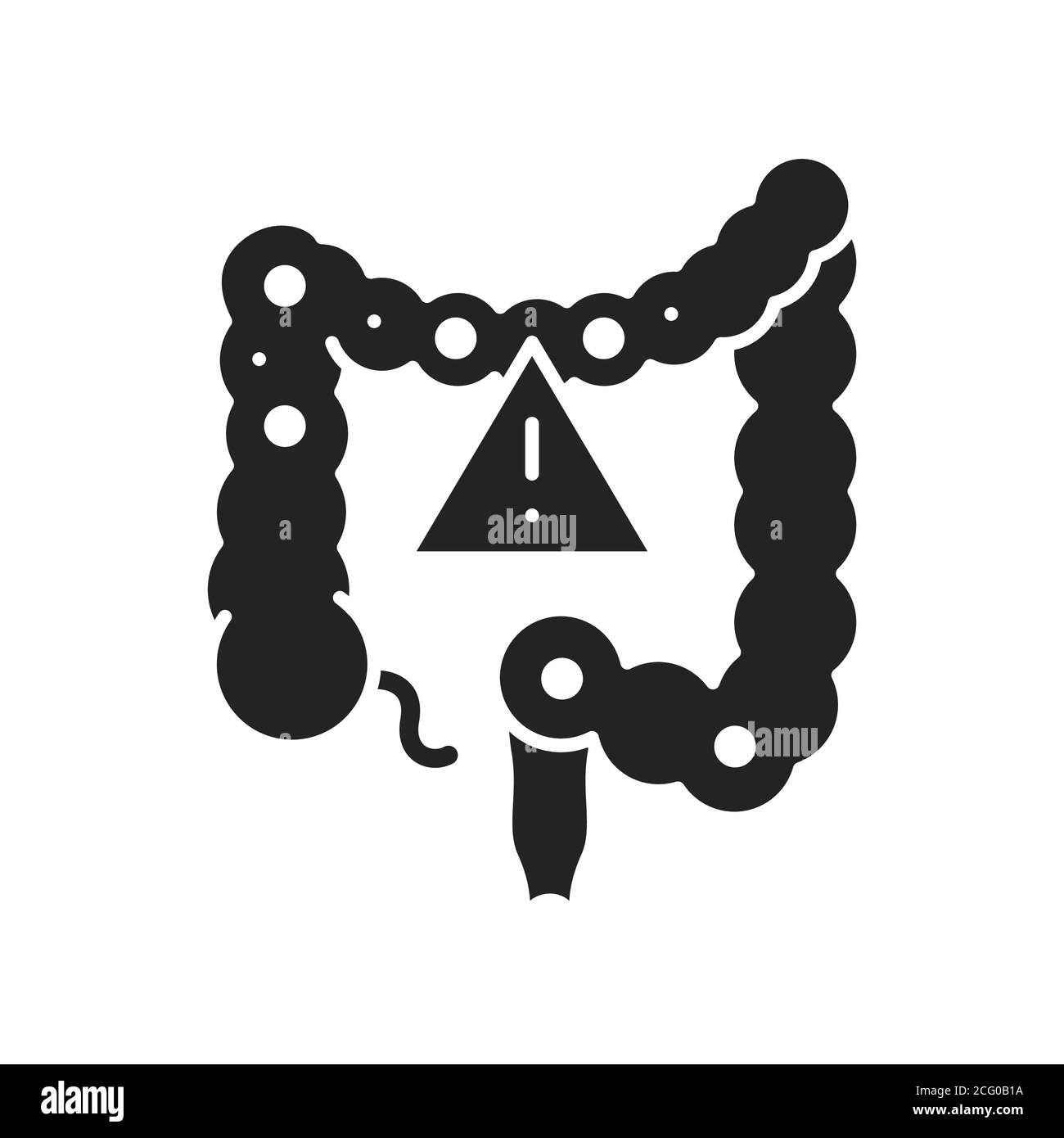 Indigestion glyph black icon. Stomachache. Allergy symptom diarrhea