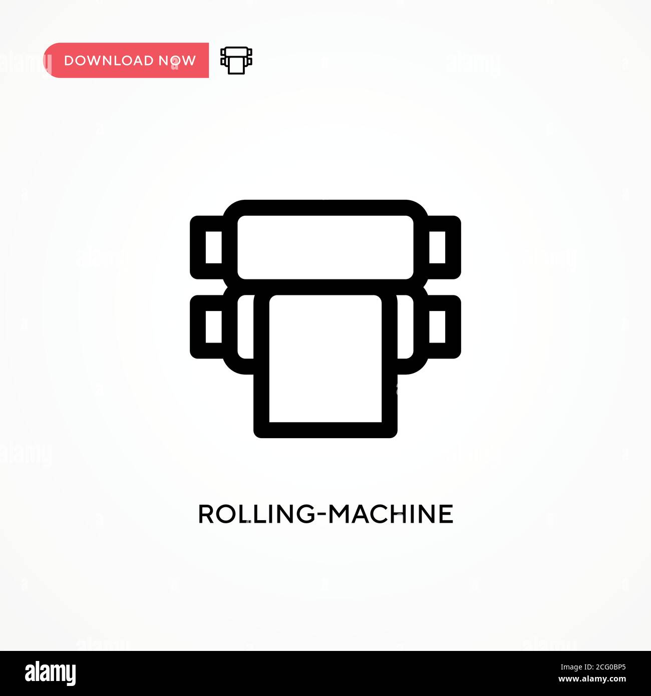 Rolling-machine Simple vector icon. Modern, simple flat vector illustration for web site or mobile app Stock Vector