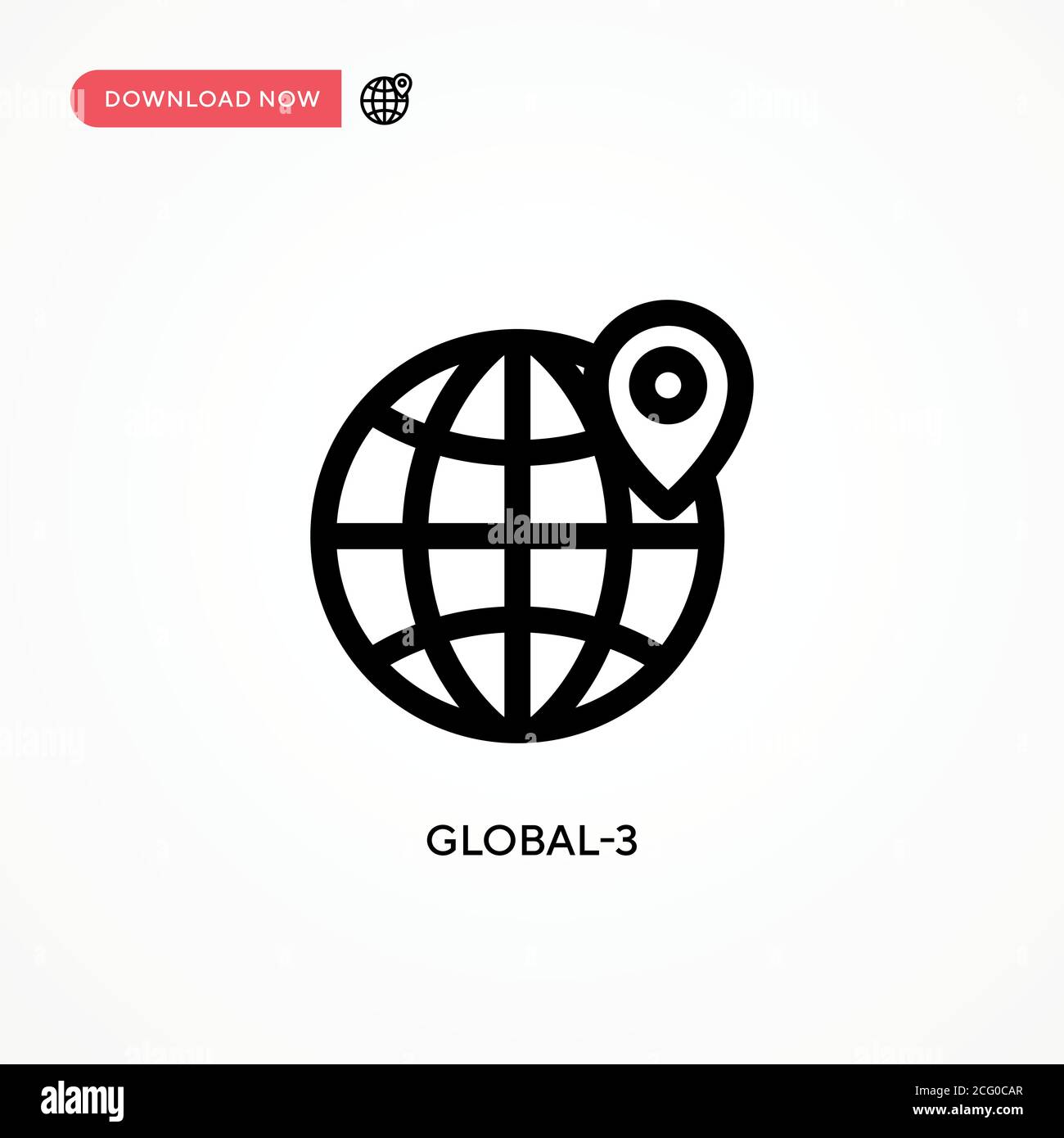 Global-3 Simple vector icon. Modern, simple flat vector illustration ...
