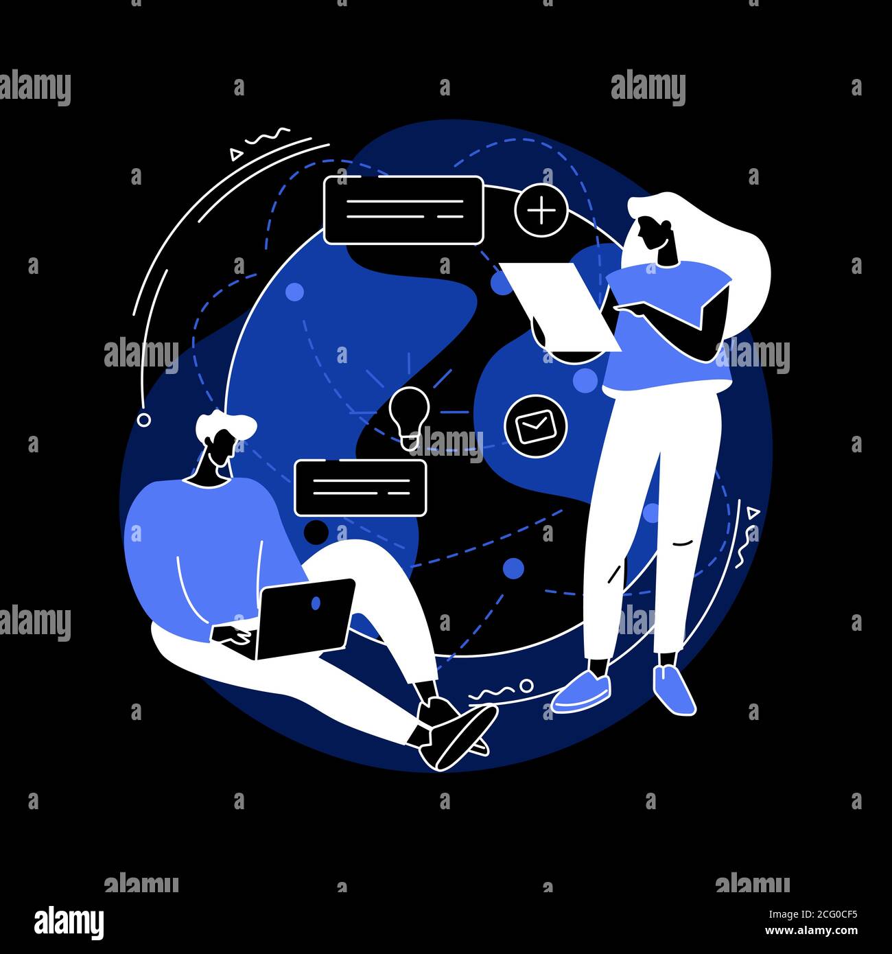 Web Connection Pictured Global web connection abstract concept vector illustration Stock Vector ...
