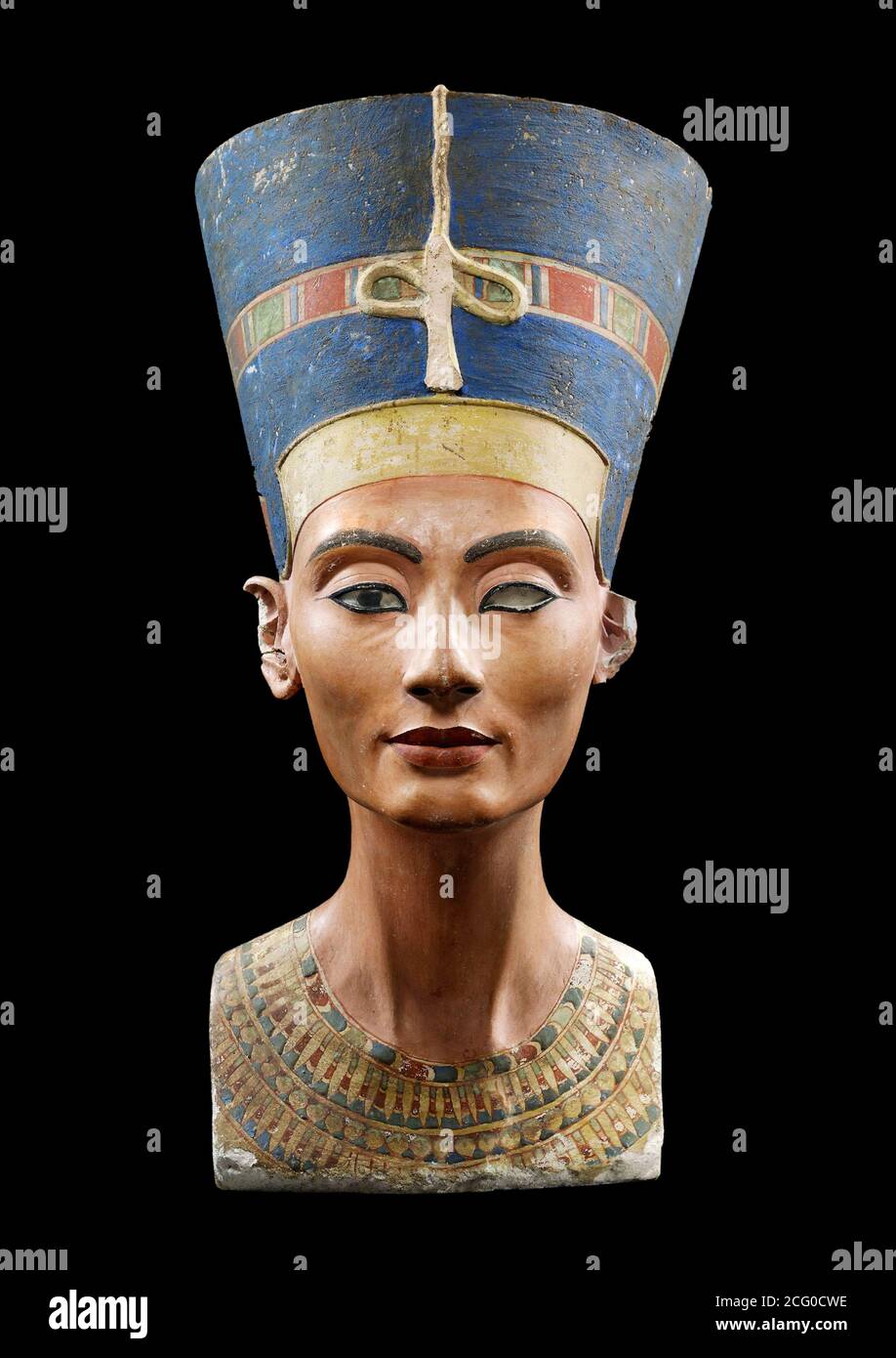 Nefertiti. Bust of the Egyptian queen dating from 1352–1332 BC. Stock Photo