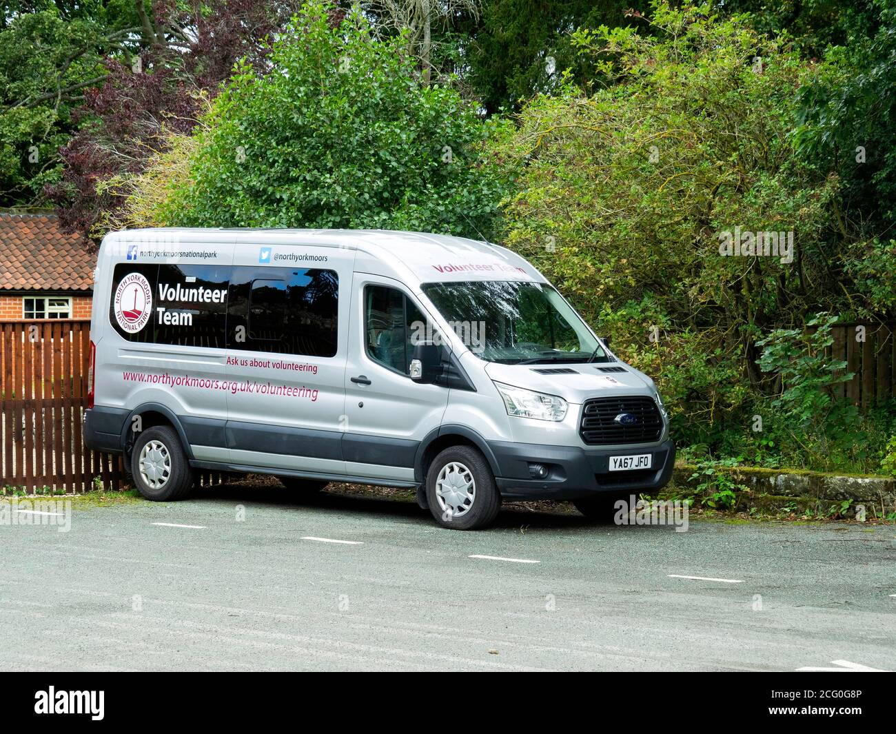 A mini bus for use of the Volunteer Team at the North Yorkshire Moor Centre at Danby the North York Moors National Park Stock Photo