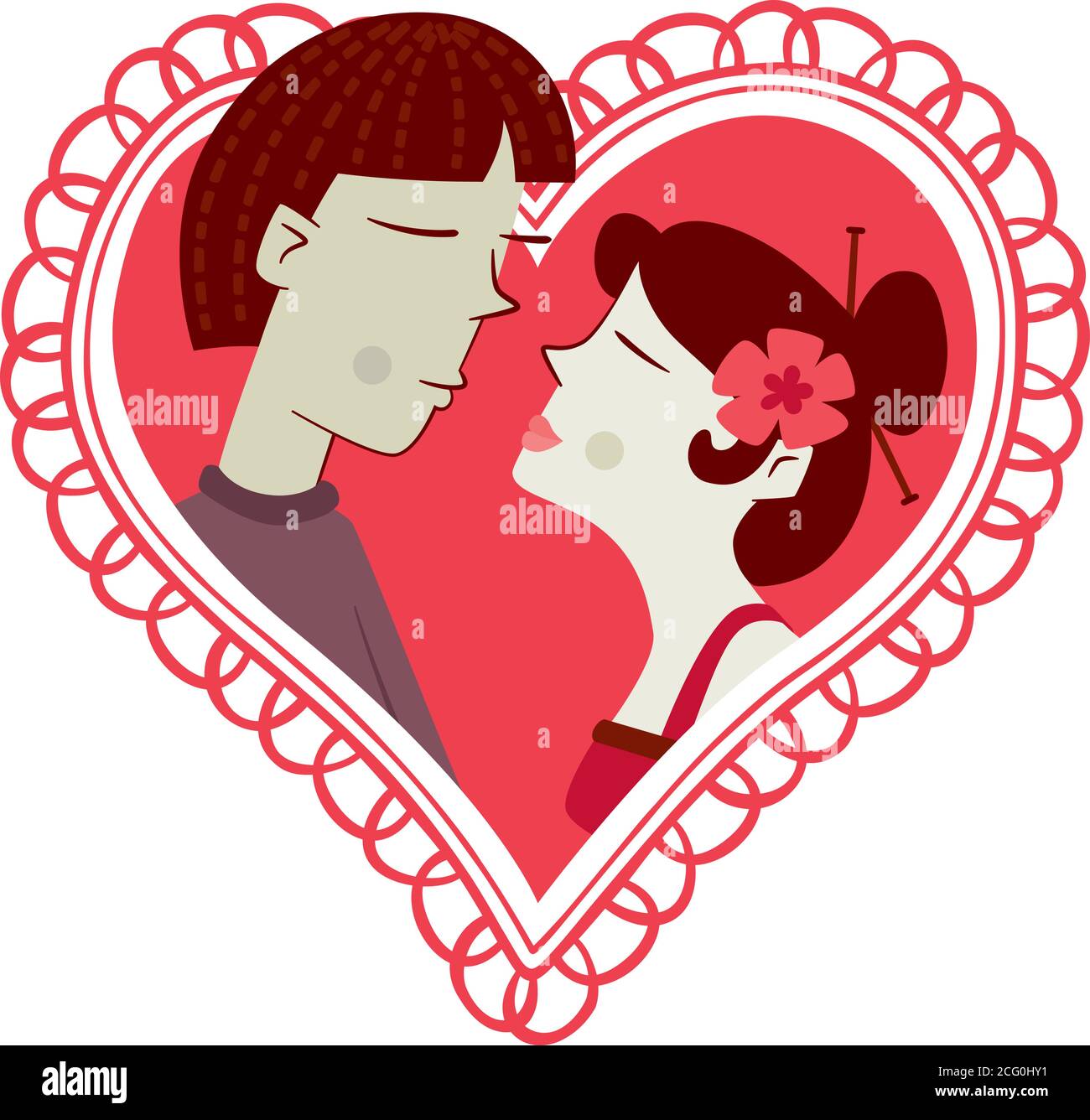 Anime Boy and Girl Kissing Stock Vector Image & Art - Alamy