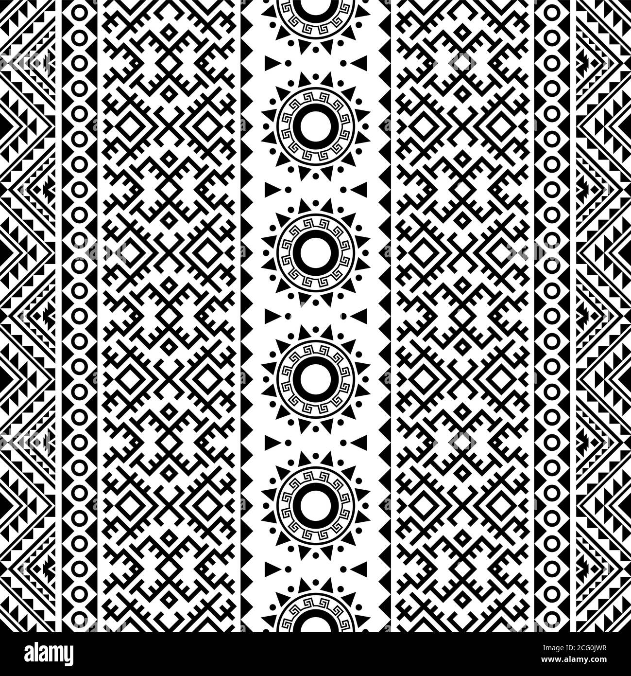 Seamless Etnic Pattern in black and white color. BW Aztec Tribal Aztec ...