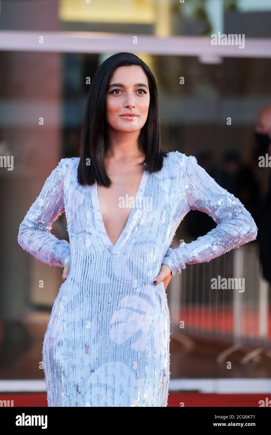 Palazzo del Cinema, Lido, Venice, Italy. 8th Sep, 2020. Levante poses on the red carpet for Notturno. Claudia Lagona, better known by her stage name Levante, is an Italian singer-songwriter, novel writer and model. Picture by Credit: Julie Edwards/Alamy Live News Stock Photo