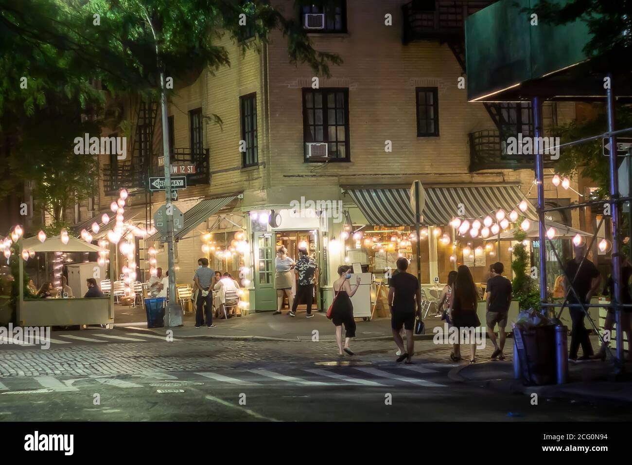 Al fresco dining at a restaurant in the Greenwich Village neighborhood