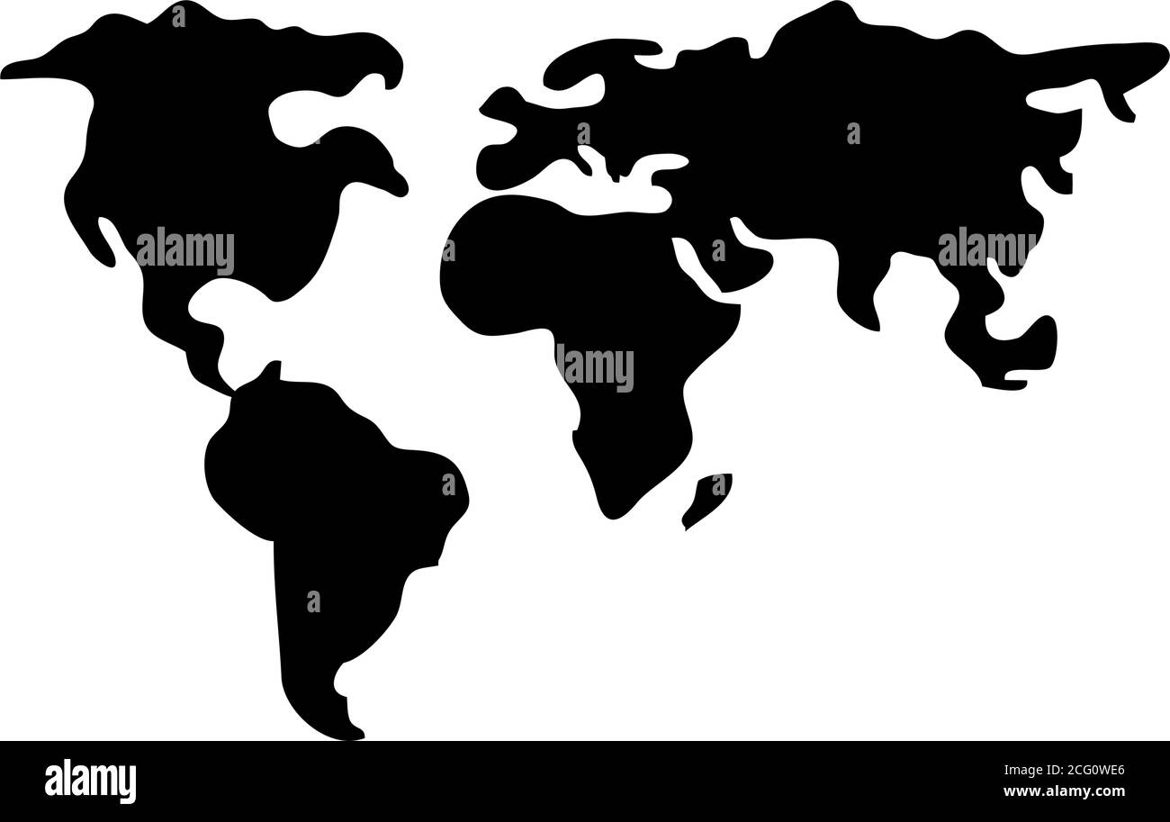 world map icon over white background, silhouette style, vector ...